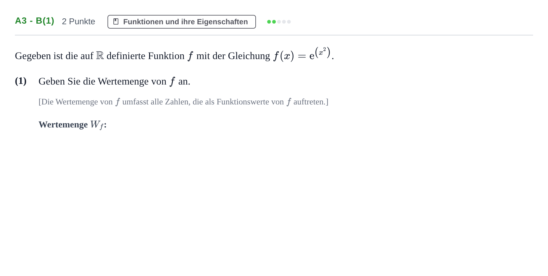 Aufgabenstellung: Aufgabe A3 - b(1) · Abitur NRW Mathematik LK · Haupttermin · CAS 2023