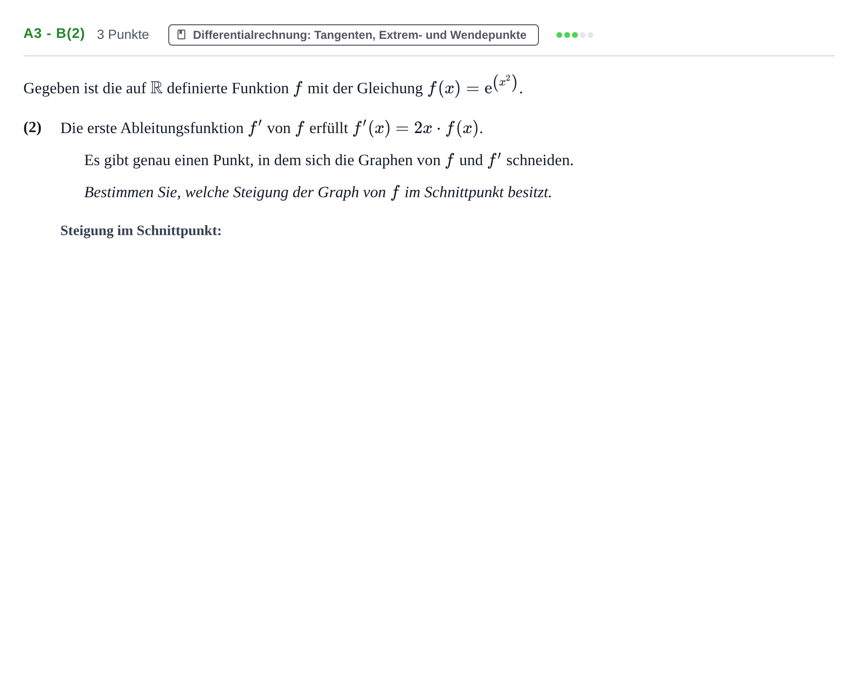 Aufgabenstellung: Aufgabe A3 - b(2) · Abitur NRW Mathematik LK · Haupttermin · CAS 2023