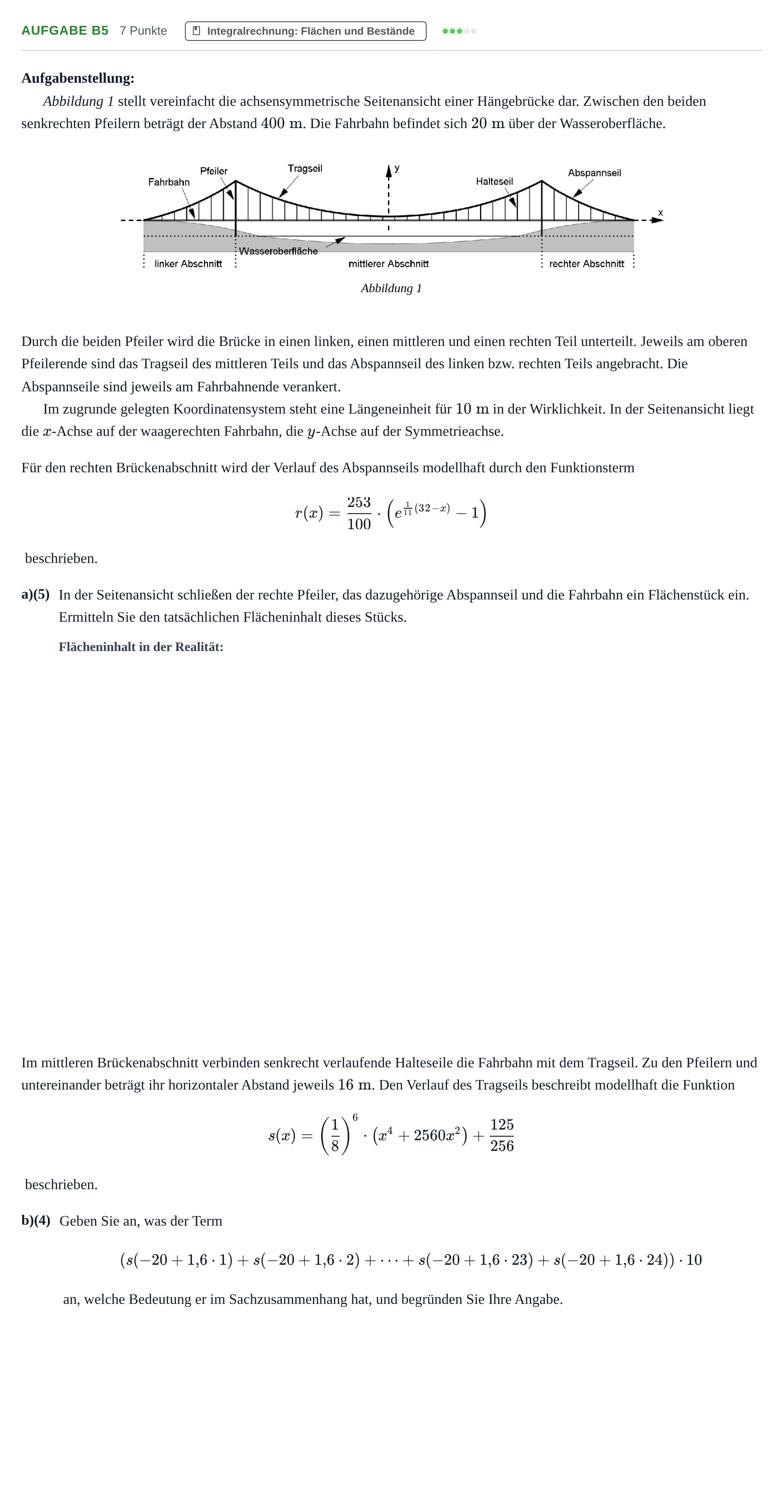 Aufgabenstellung: Aufgabe B5 - Integralrechnung · Abitur NRW Mathematik LK · Haupttermin · CAS 2023