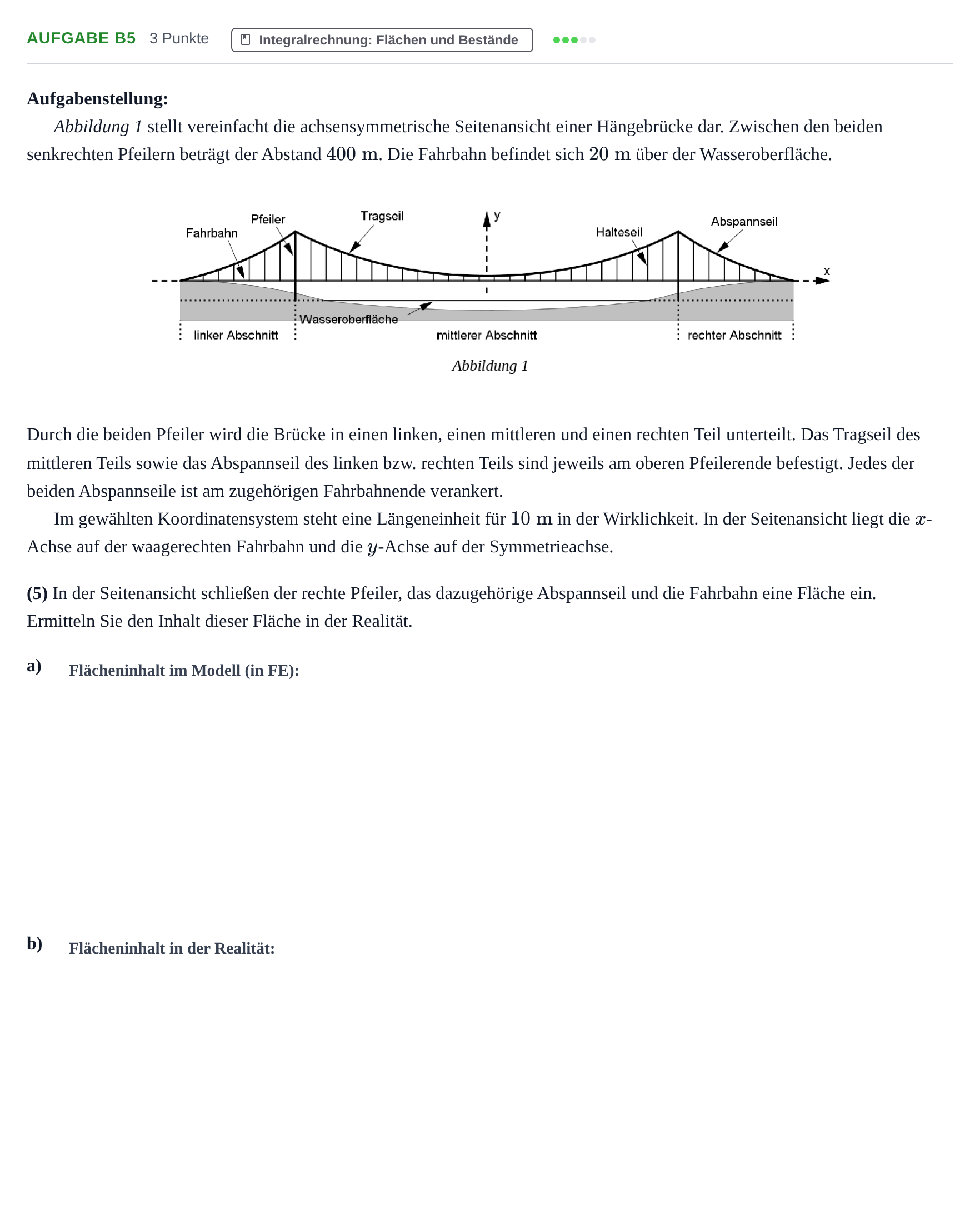 Aufgabenstellung: Aufgabe B5 - Integralrechnung · Abitur NRW Mathematik LK · Haupttermin · CAS · Weiterbildungsk 2023