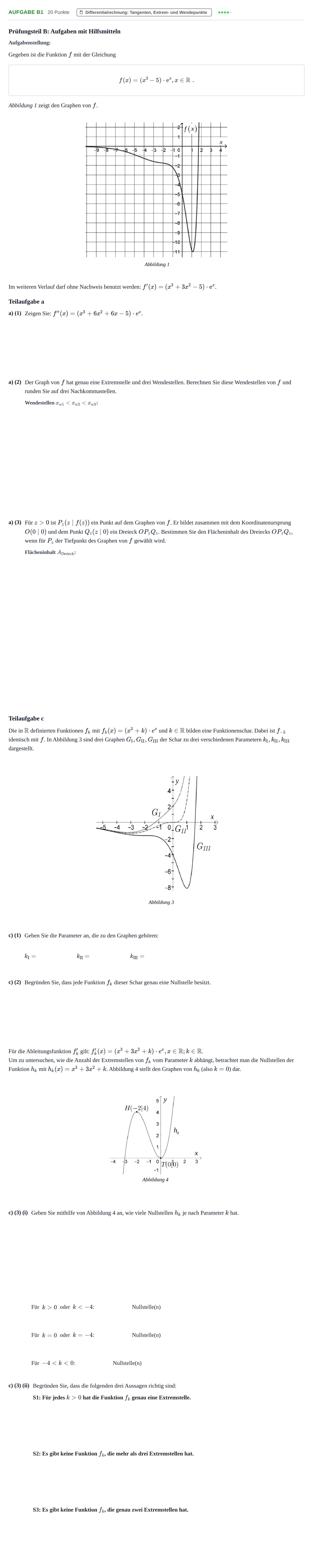 Aufgabenstellung: Aufgabe B1 - Differentialrechnung · Abitur NRW Mathematik LK · Haupttermin · GTR 2023