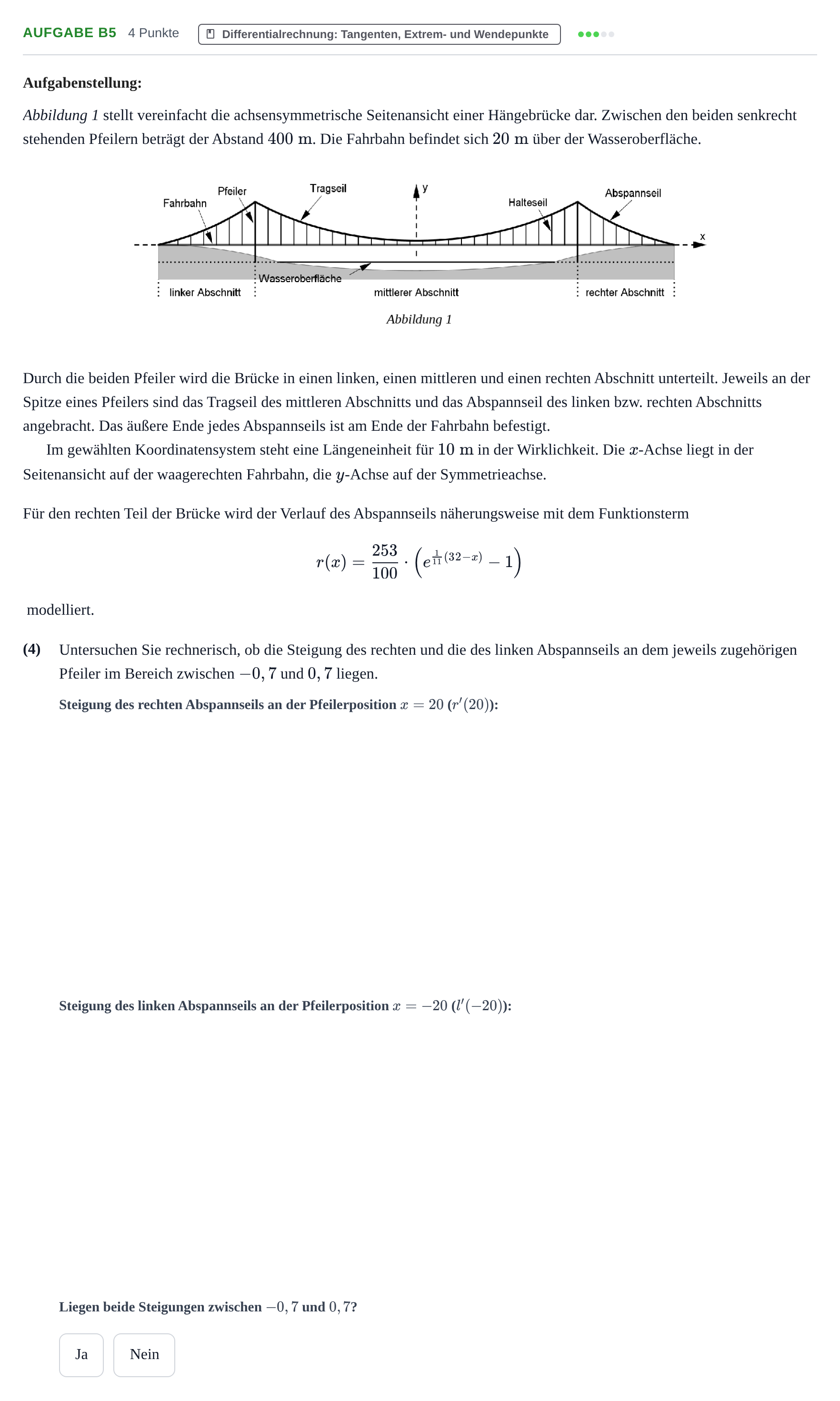 Aufgabenstellung: Aufgabe B5 - Differentialrechnung · Abitur NRW Mathematik LK · Haupttermin · GTR 2023