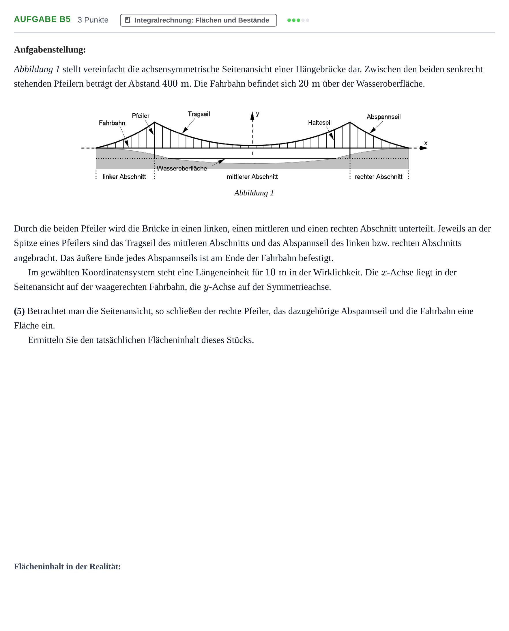Aufgabenstellung: Aufgabe B5 - Integralrechnung · Abitur NRW Mathematik LK · Haupttermin · GTR 2023