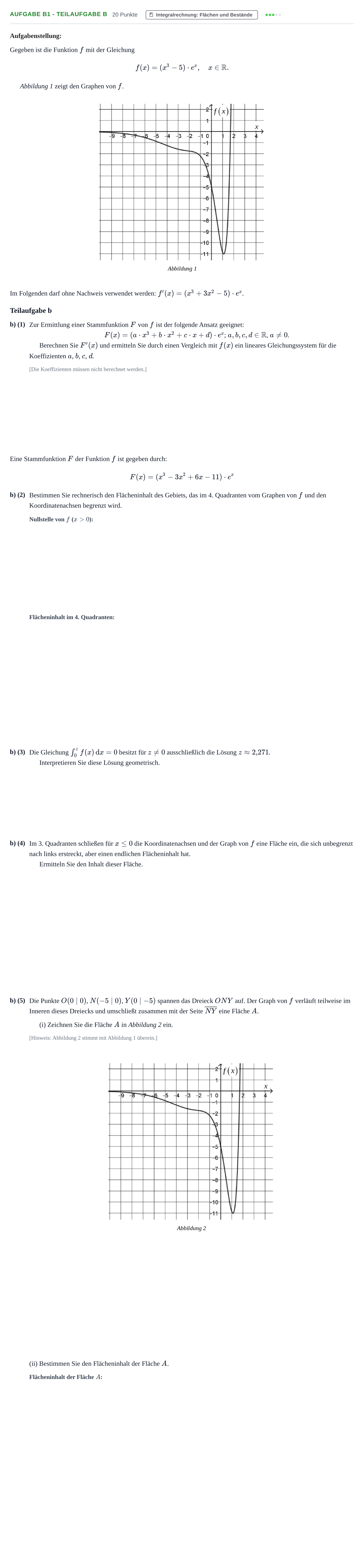 Aufgabenstellung: Aufgabe B1 - Teilaufgabe b · Abitur NRW Mathematik LK · Haupttermin · GTR · Weiterbildungsk 2023