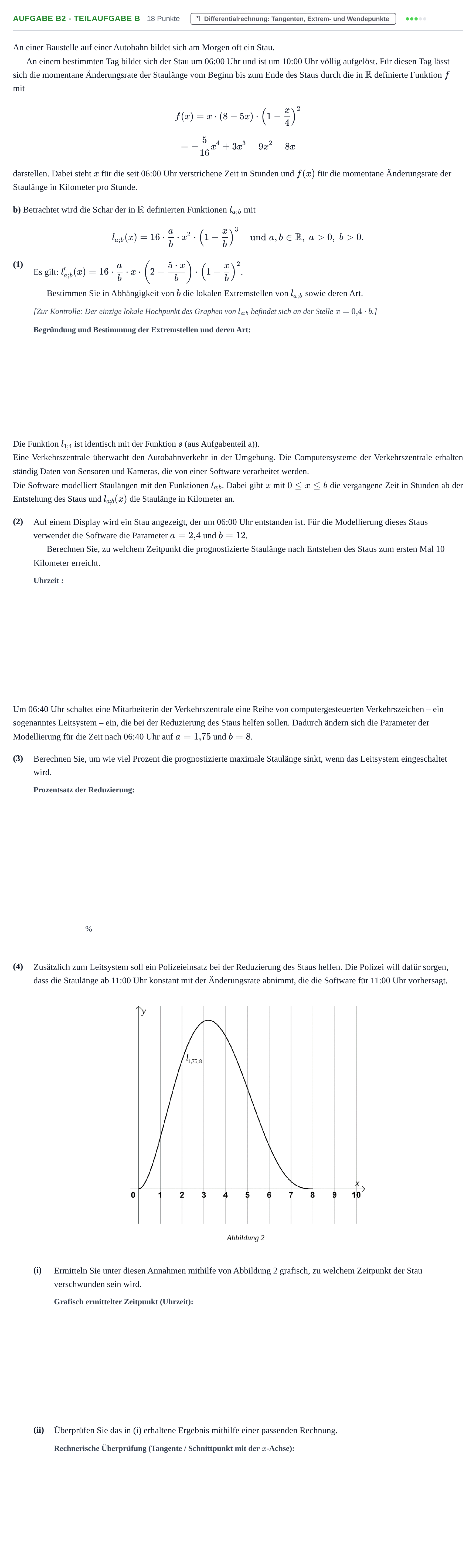 Aufgabenstellung: Aufgabe B2 - Teilaufgabe b · Abitur NRW Mathematik LK · Haupttermin · GTR · Weiterbildungsk 2023