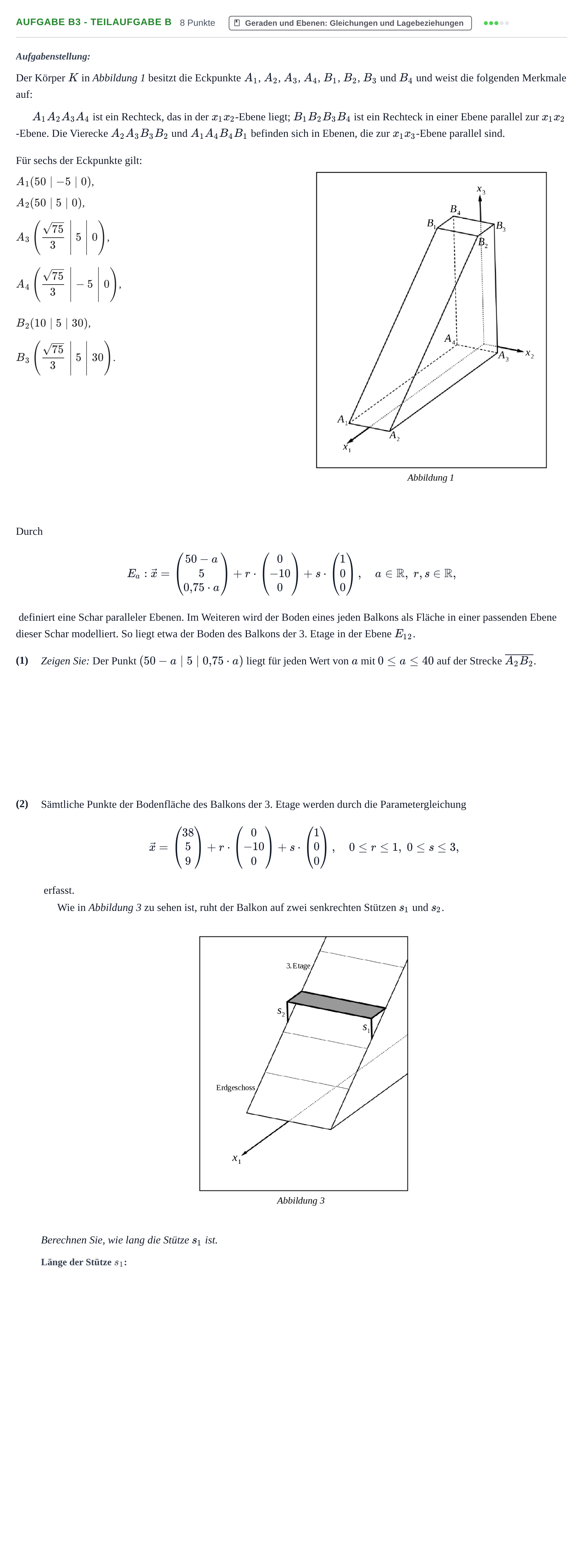 Aufgabenstellung: Aufgabe B3 - Teilaufgabe b · Abitur NRW Mathematik LK · Haupttermin · GTR · Weiterbildungsk 2023