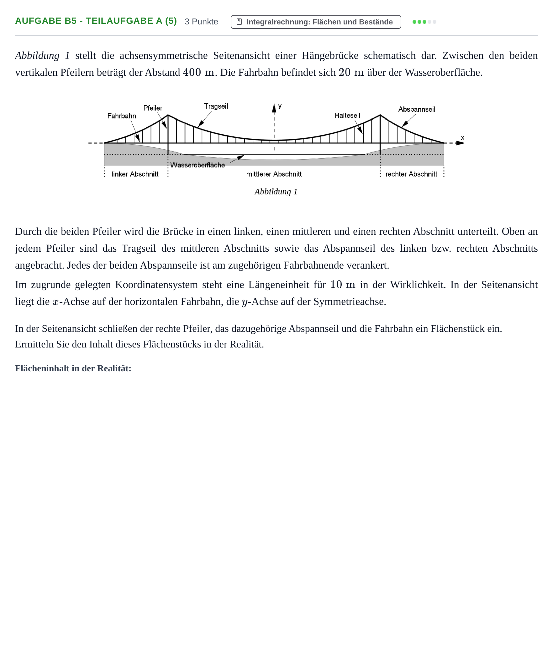 Aufgabenstellung: Aufgabe B5 - Teilaufgabe a (5) · Abitur NRW Mathematik LK · Haupttermin · GTR · Weiterbildungsk 2023