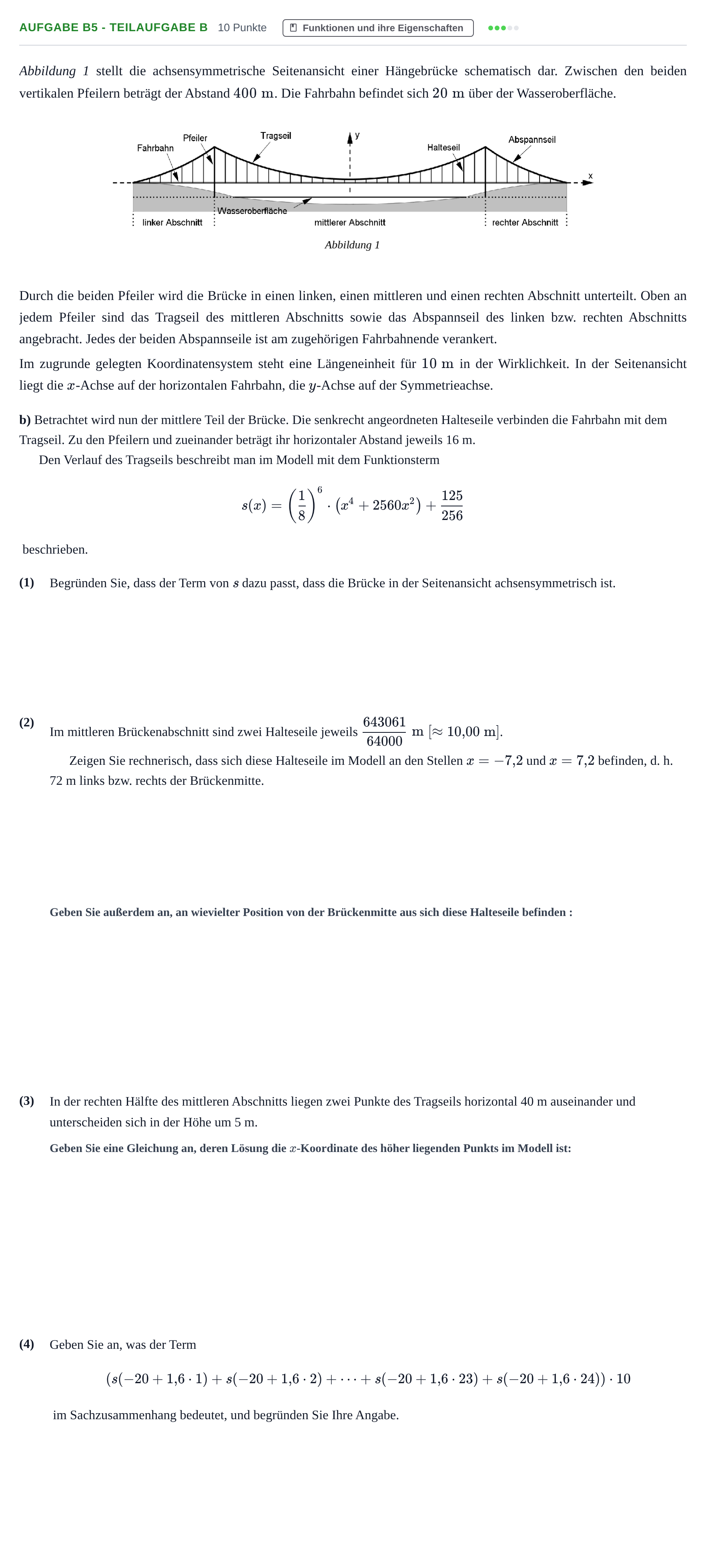 Aufgabenstellung: Aufgabe B5 - Teilaufgabe b · Abitur NRW Mathematik LK · Haupttermin · GTR · Weiterbildungsk 2023