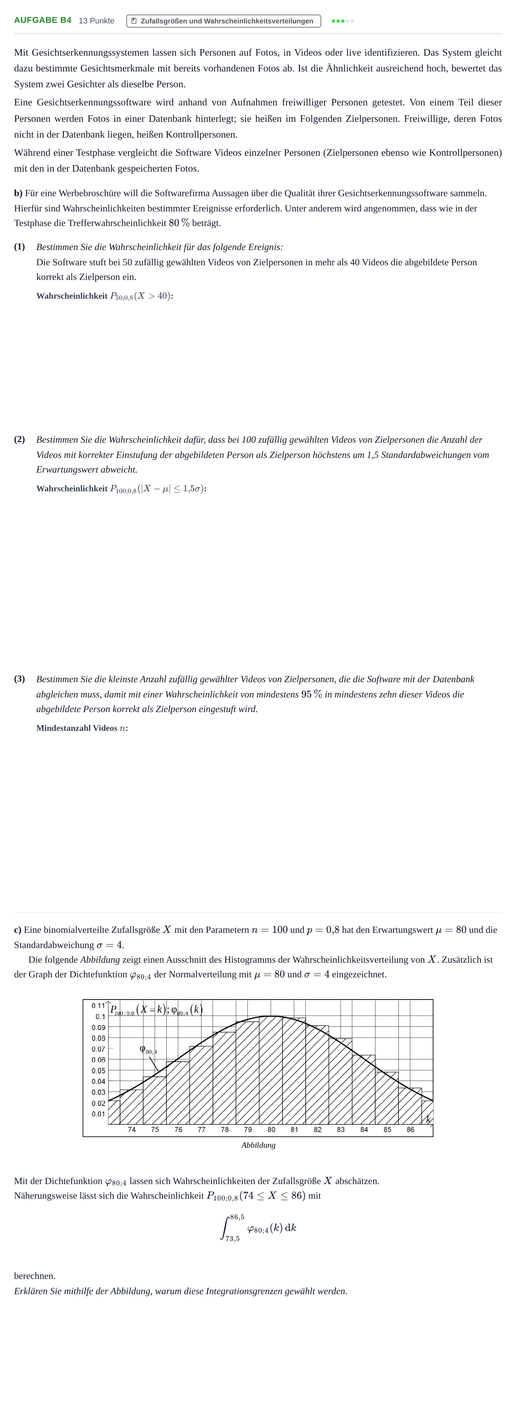 Aufgabenstellung: Aufgabe B4 - Zufallsgrößen und Wahrscheinlichkeit… · Abitur NRW Mathematik LK · Nachtermin · CAS 2023