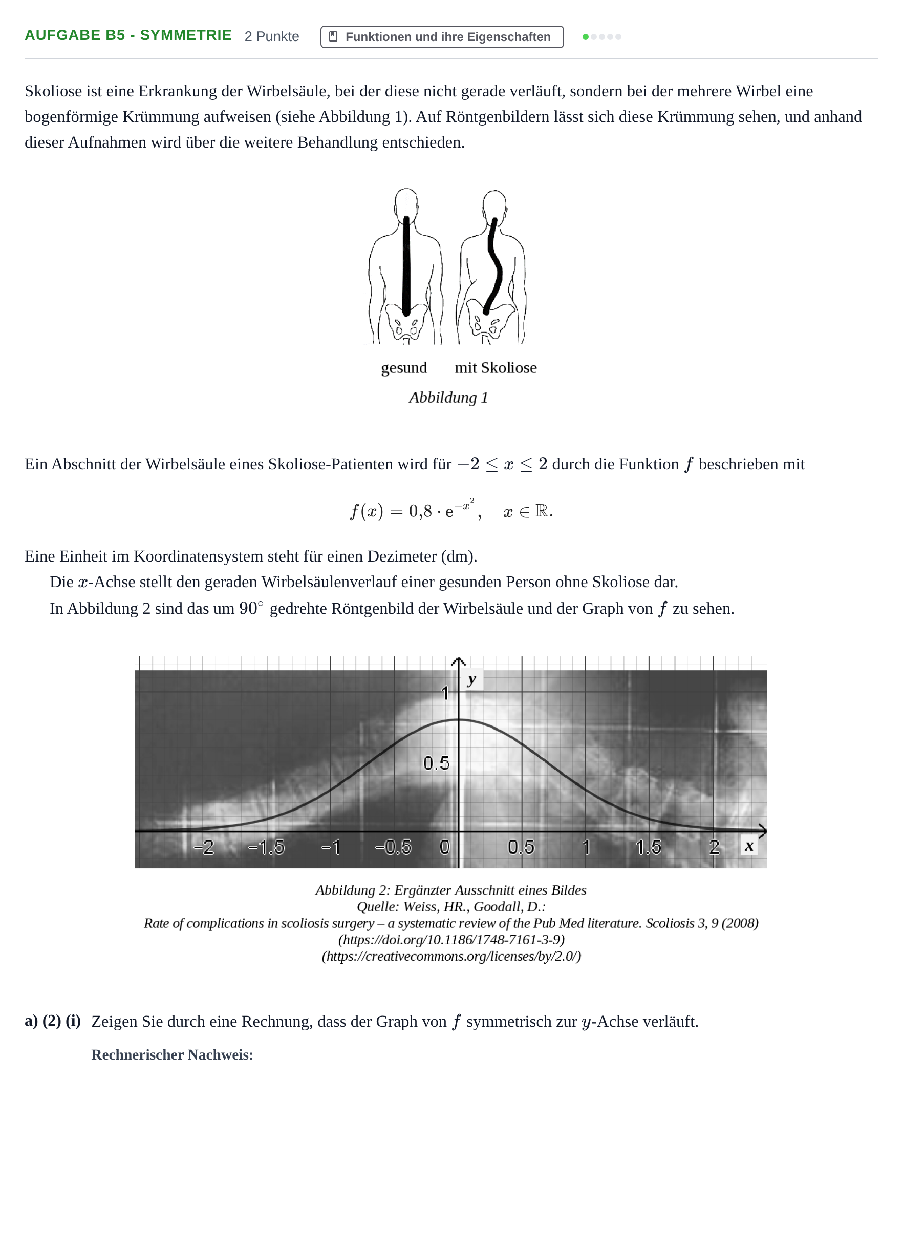 Aufgabenstellung: Aufgabe B5 - Symmetrie · Abitur NRW Mathematik LK · Nachtermin · CAS 2023