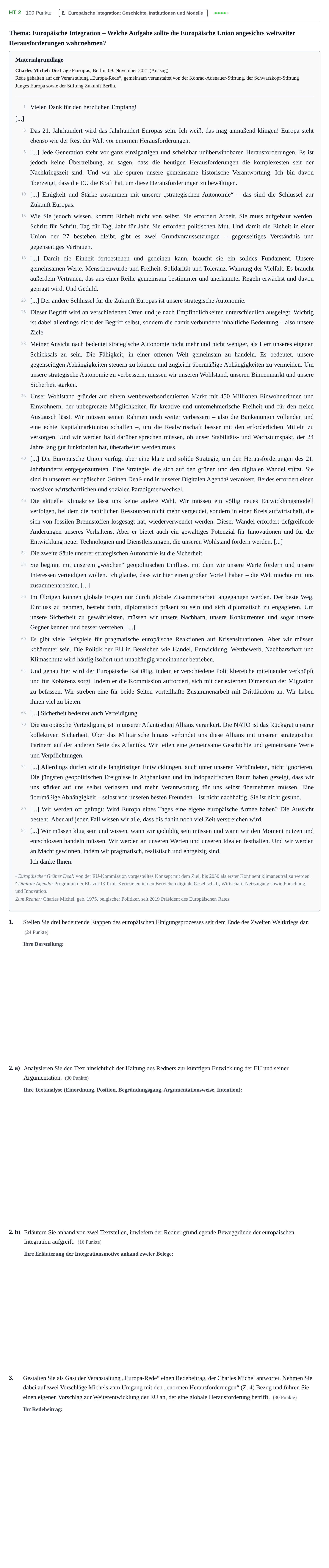 Aufgabenstellung: Aufgabe HT 2 · Abitur NRW Sozialwissenschaften GK · Haupttermin · Wirtschaft 2023