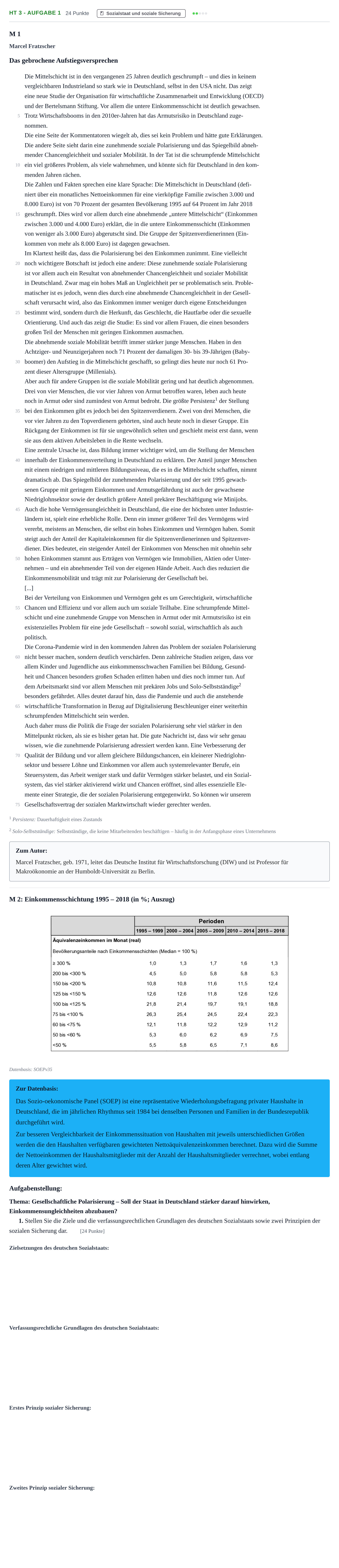 Aufgabenstellung: Aufgabe HT 3 - Aufgabe 1 · Abitur NRW Sozialwissenschaften LK · Haupttermin · Wirtschaft 2023