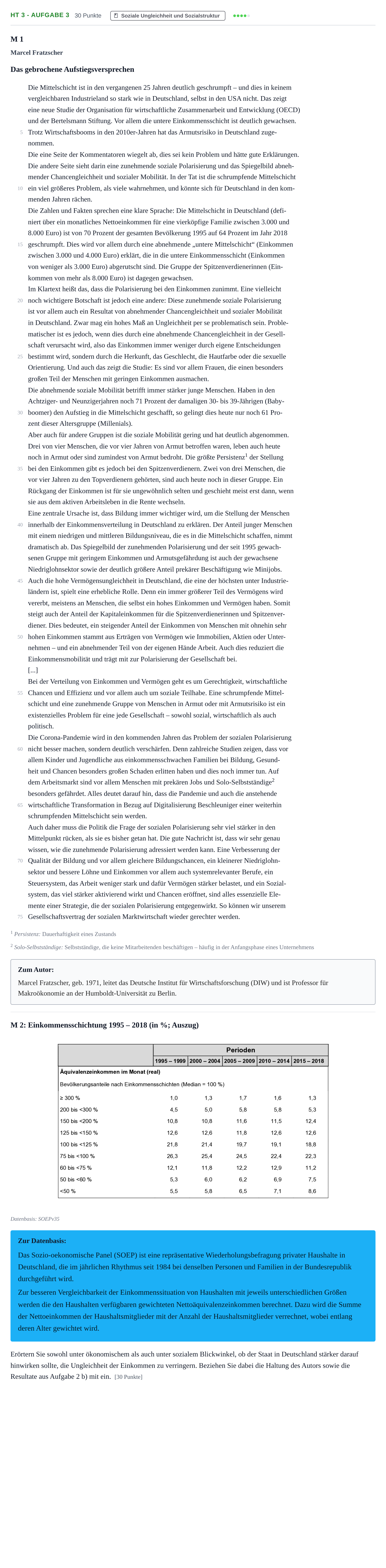 Aufgabenstellung: Aufgabe HT 3 - Aufgabe 3 · Abitur NRW Sozialwissenschaften LK · Haupttermin · Wirtschaft 2023