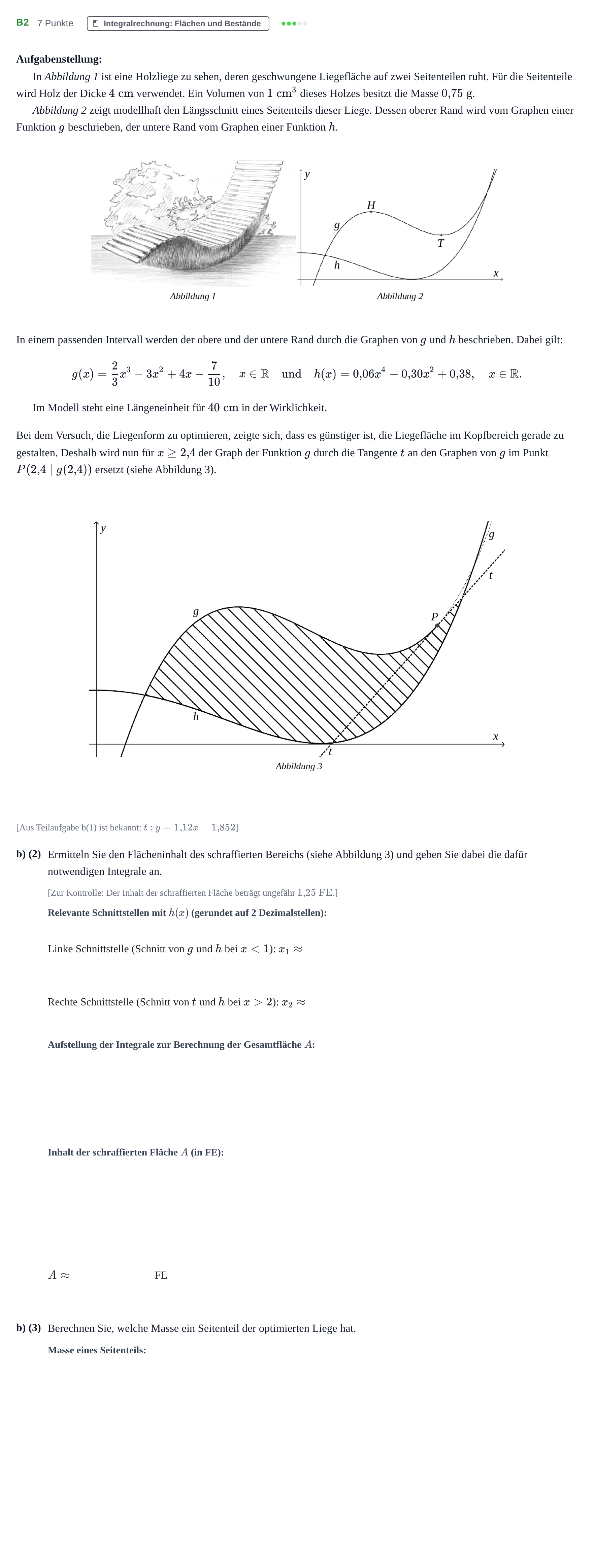 Aufgabenstellung: Aufgabe B2 - Integralrechnung · Abitur NRW Mathematik LK · Nachtermin · GTR 2023