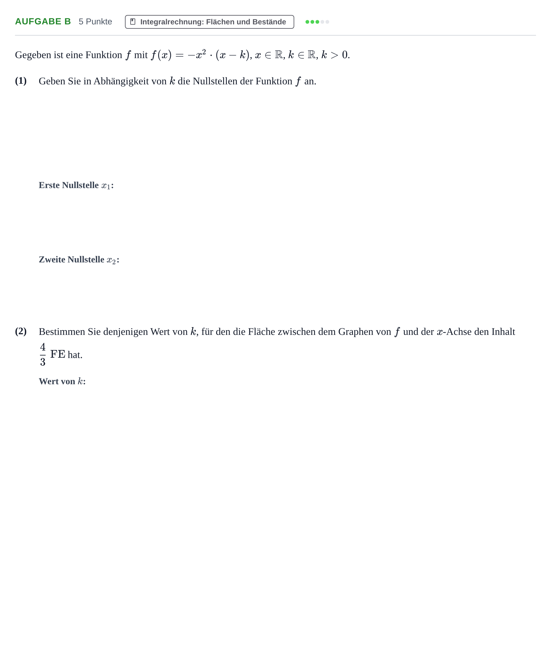 Aufgabenstellung: Aufgabe b · Abitur NRW Mathematik LK · Nachtermin · GTR 2023