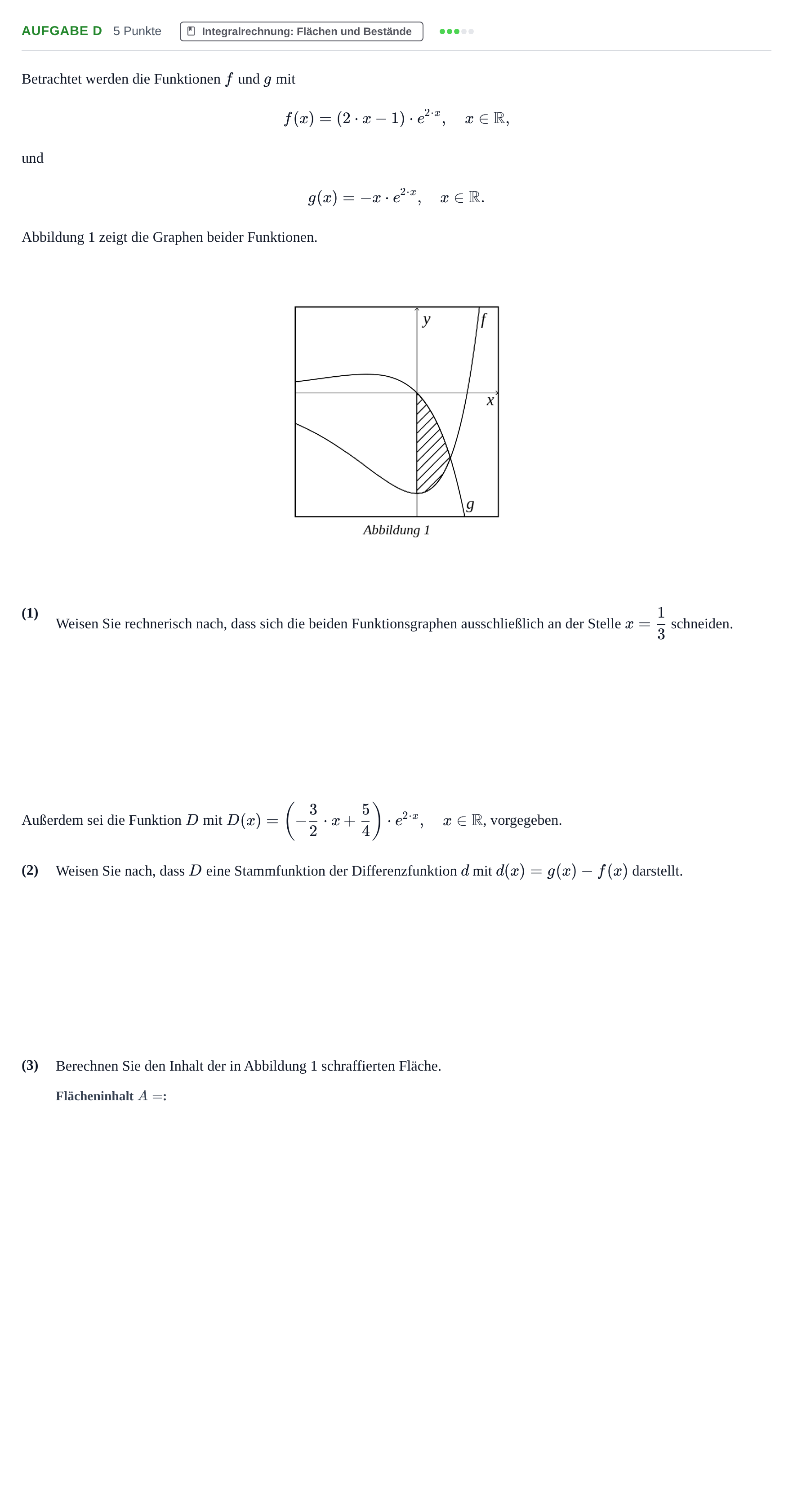 Aufgabenstellung: Aufgabe d · Abitur NRW Mathematik LK · Nachtermin · GTR 2023