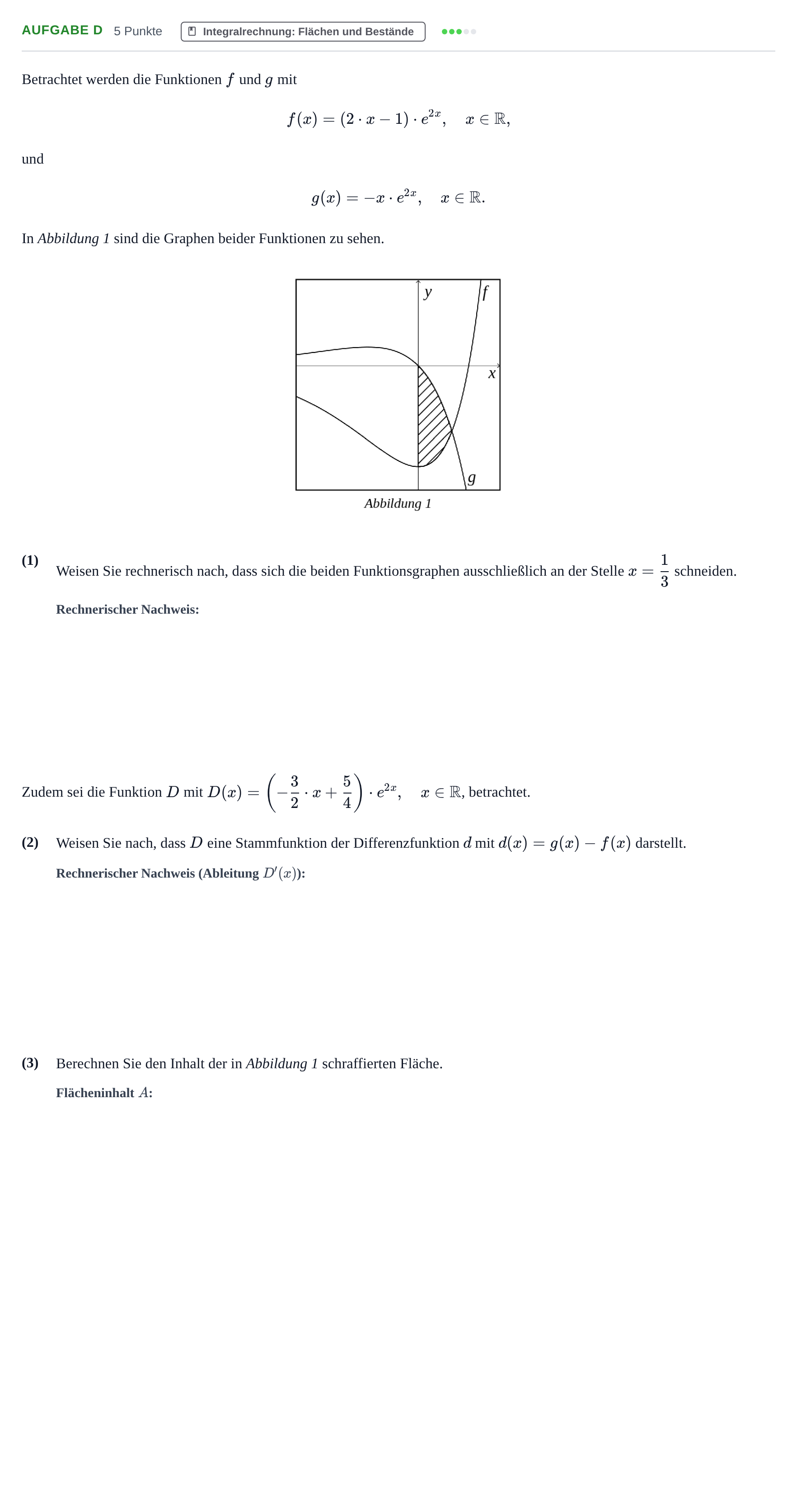 Aufgabenstellung: Aufgabe d · Abitur NRW Mathematik LK · Nachtermin · CAS · Weiterbildungsko 2023