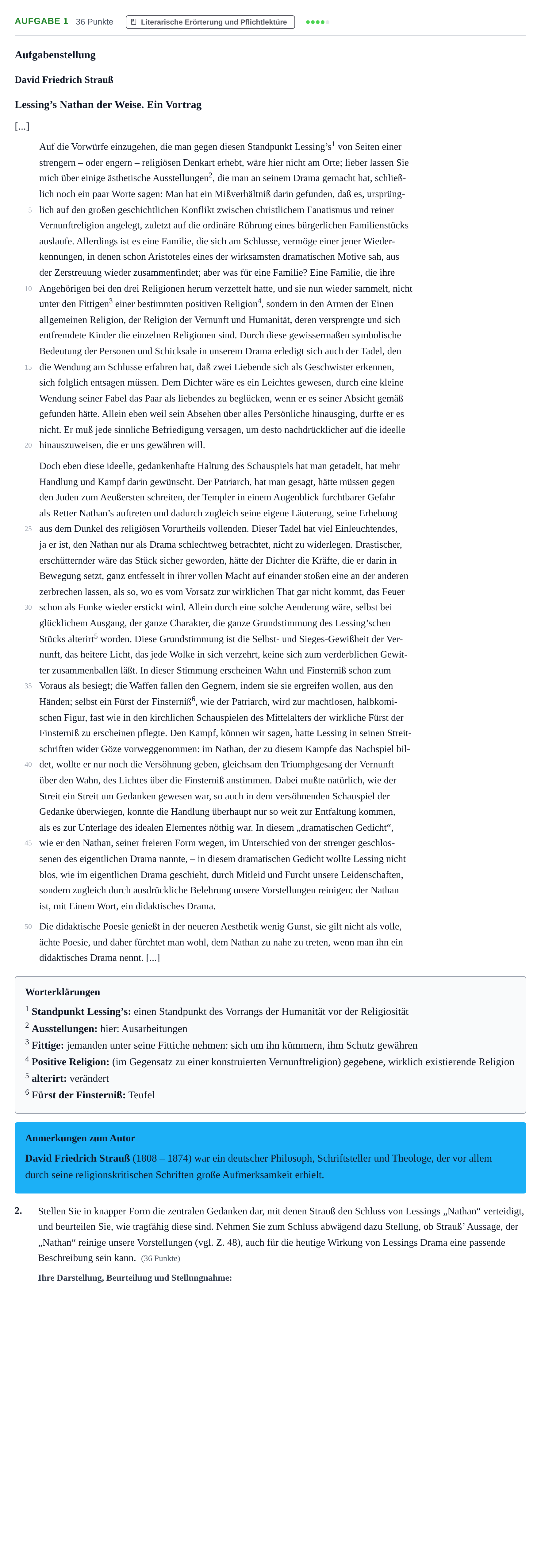 Aufgabenstellung: Aufgabe 1 - Literarische Erörterung und Pflichtle… · Abitur NRW Deutsch LK · Haupttermin · Weiterbildungskolleg 2021