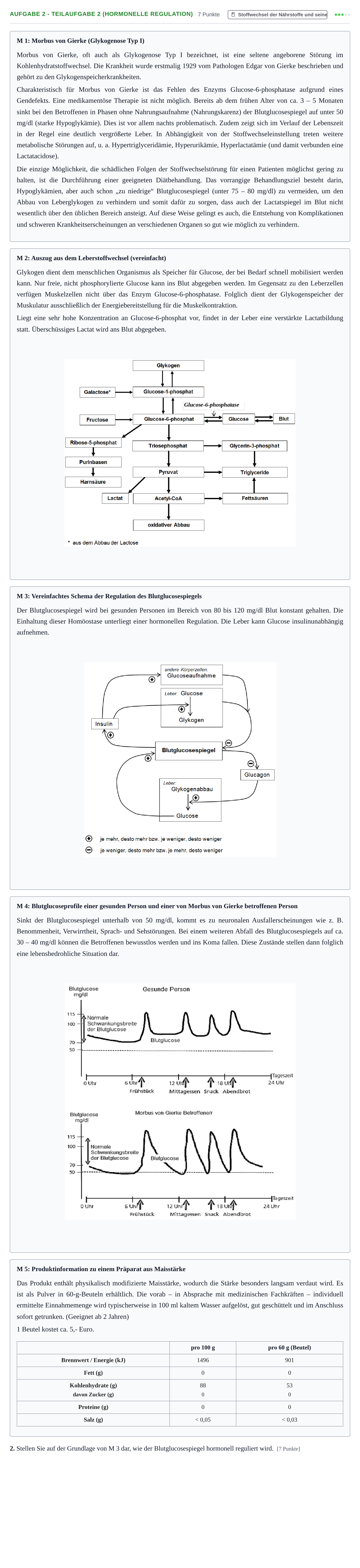 Aufgabenstellung: Aufgabe 2 - Teilaufgabe 2 (Hormonelle Regulation) · Abitur NRW Ernährungslehre LK · Haupttermin 2021