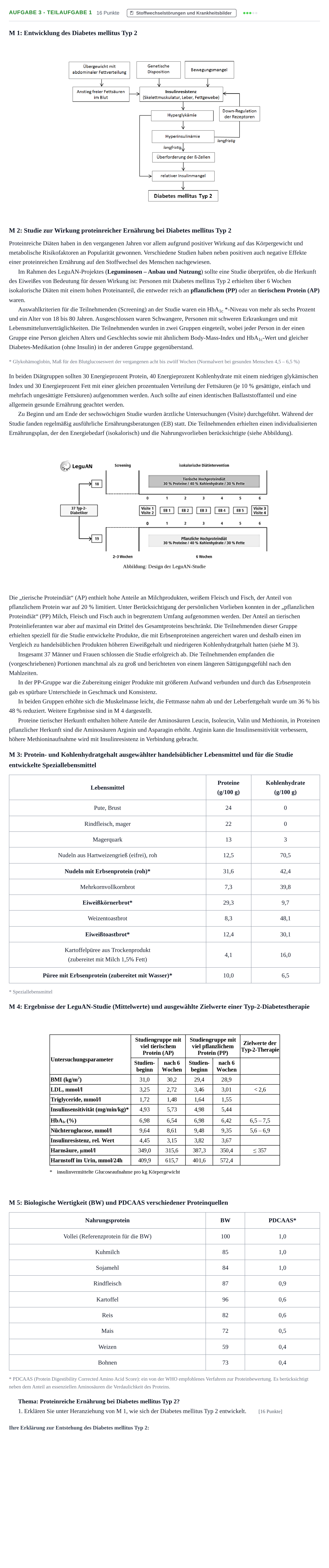 Aufgabenstellung: Aufgabe 3 - Teilaufgabe 1 · Abitur NRW Ernährungslehre LK · Haupttermin 2021