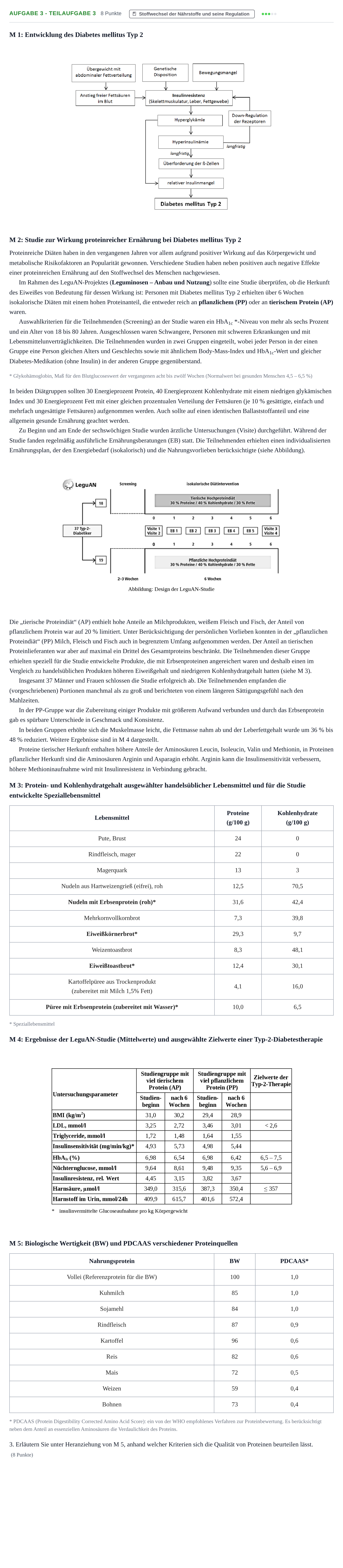 Aufgabenstellung: Aufgabe 3 - Teilaufgabe 3 · Abitur NRW Ernährungslehre LK · Haupttermin 2021