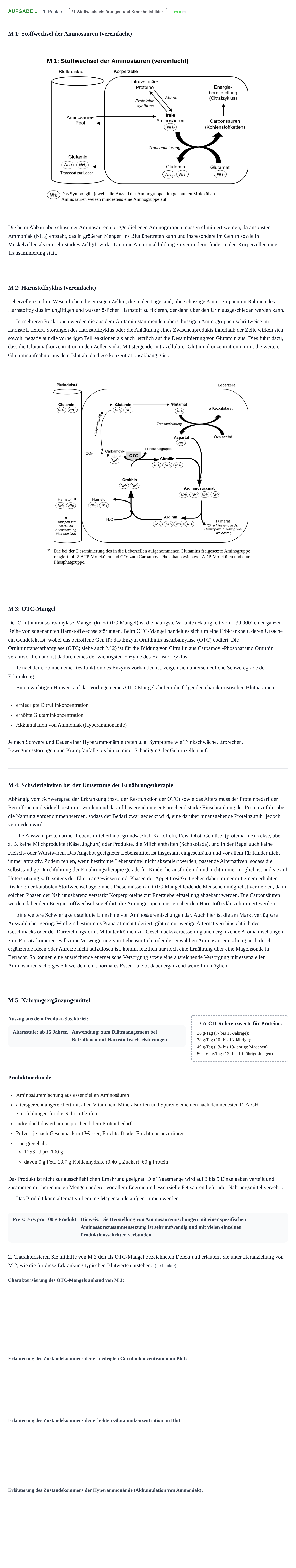 Aufgabenstellung: Aufgabe 1 - Stoffwechselstörungen und Krankheitsb… · Abitur NRW Ernährungslehre GK · Haupttermin 2022
