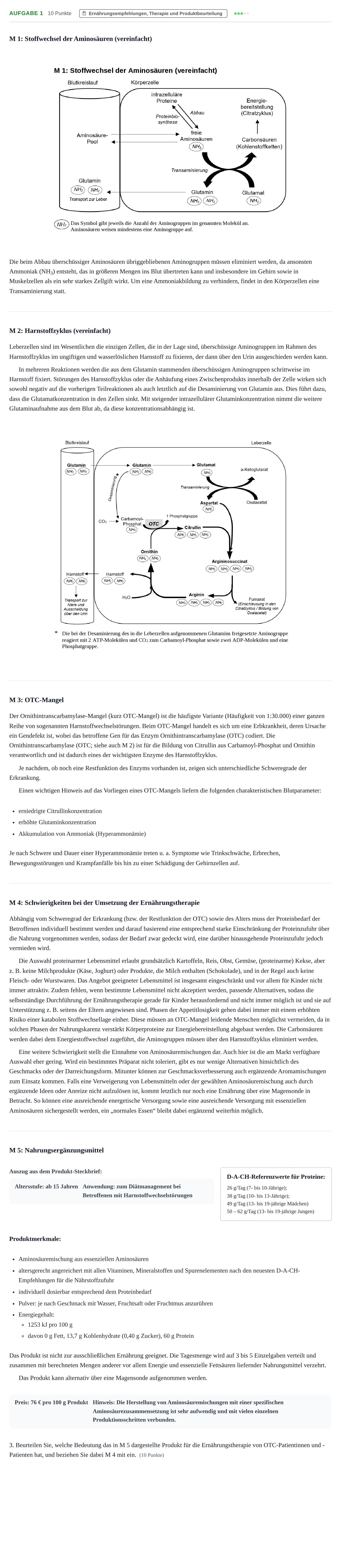 Aufgabenstellung: Aufgabe 1 - Ernährungsempfehlungen, Therapie und… · Abitur NRW Ernährungslehre GK · Haupttermin 2022