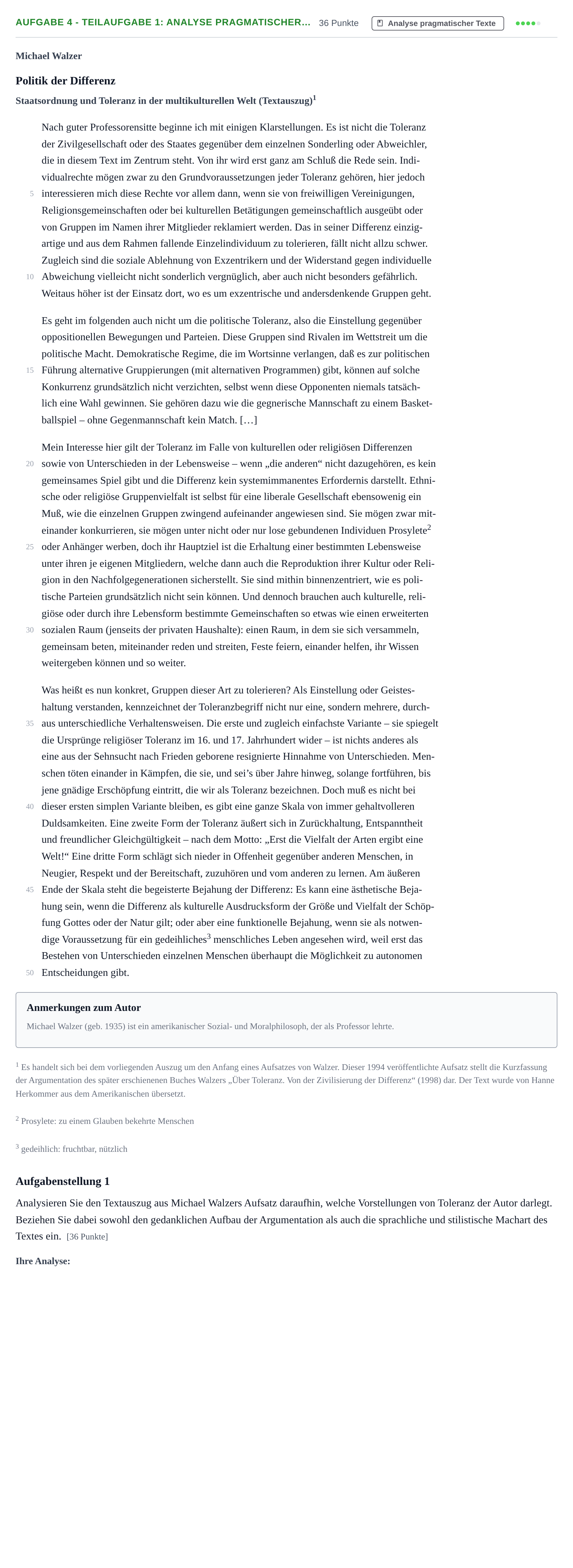 Aufgabenstellung: Aufgabe 4 - Teilaufgabe 1: Analyse pragmatischer… · Abitur NRW Deutsch LK · Nachtermin 2022