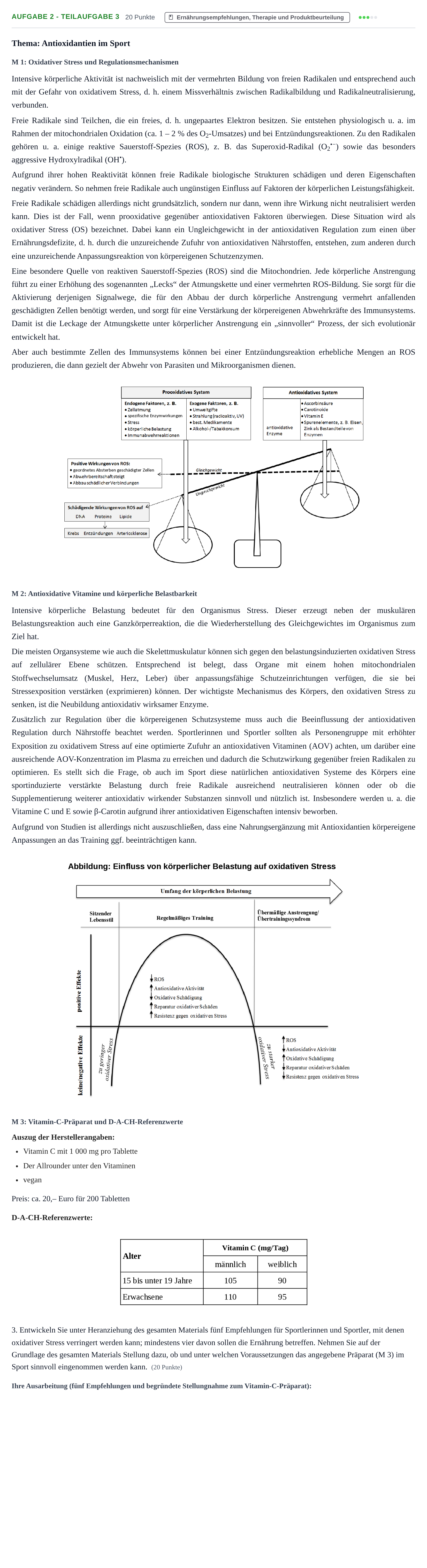 Aufgabenstellung: Aufgabe 2 - Teilaufgabe 3 · Abitur NRW Ernährungslehre GK · Haupttermin 2023