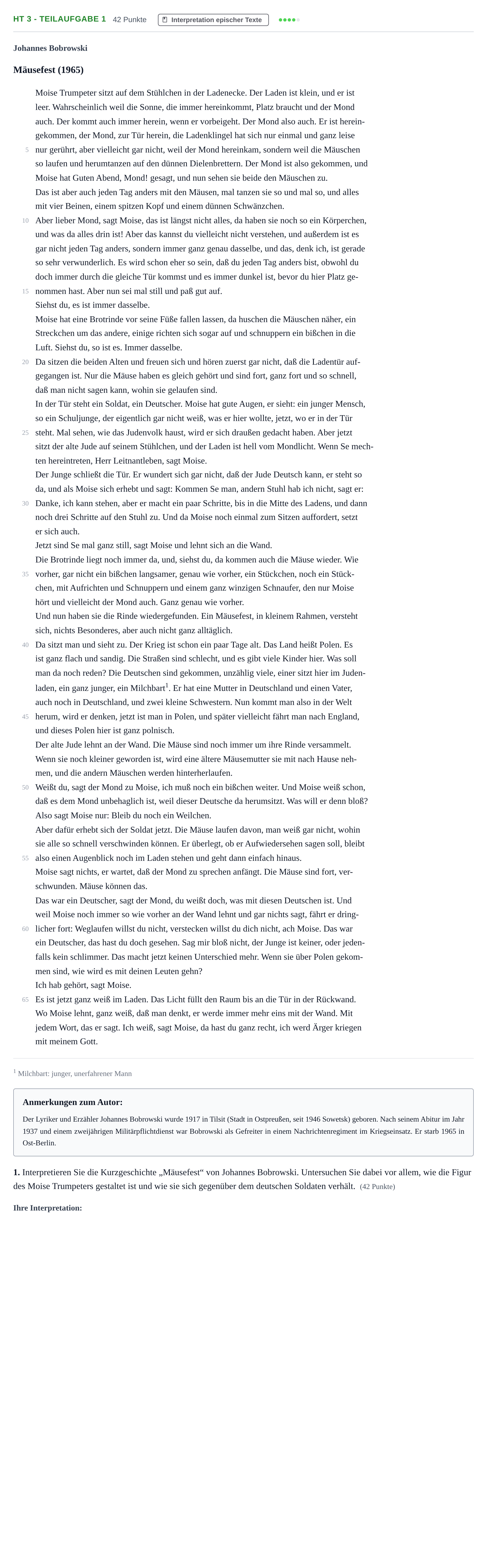 Aufgabenstellung: Aufgabe HT 3 - Teilaufgabe 1 · Abitur NRW Deutsch GK · Haupttermin (2) 2023