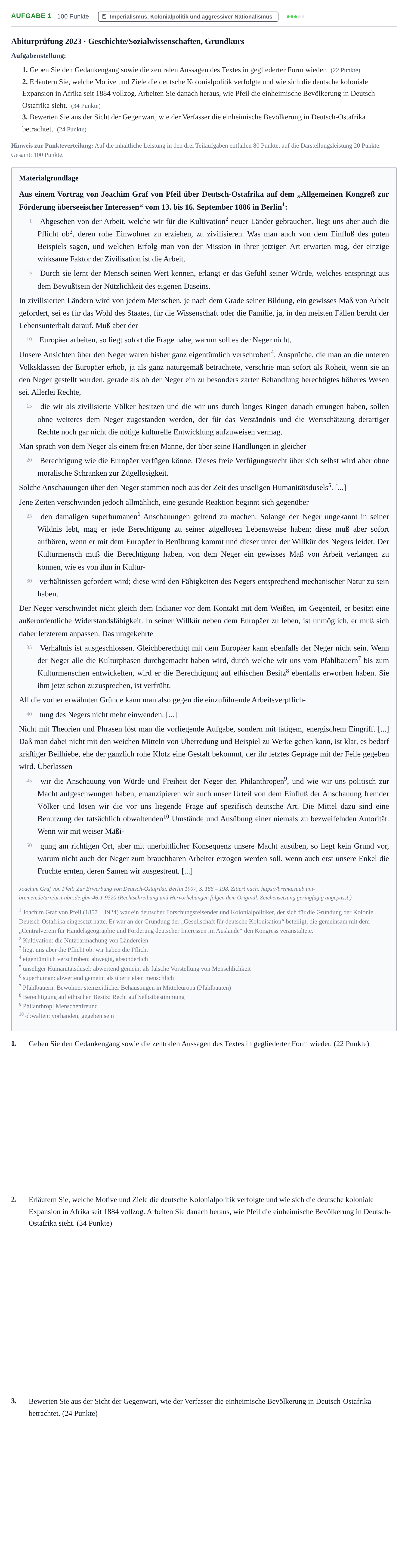 Aufgabenstellung: Aufgabe 1 · Abitur NRW Geschichte-Sozialwissenschaften GK · Haupttermin · Weiterbildungskolleg 2023