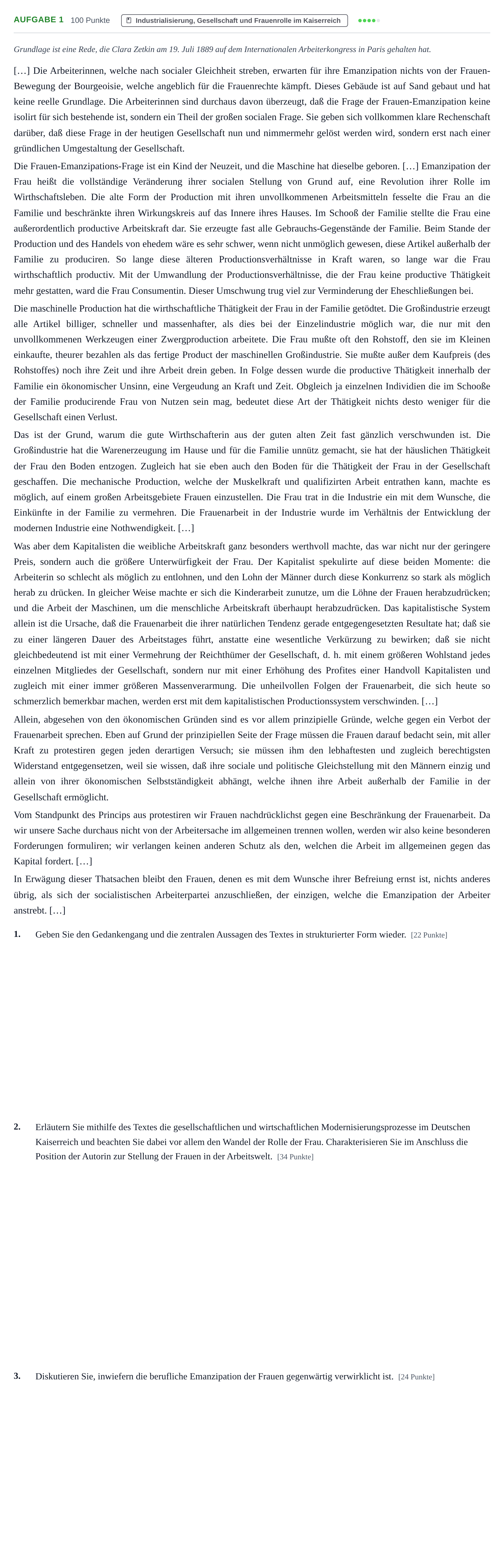 Aufgabenstellung: Aufgabe 1 · Abitur NRW Geschichte-Sozialwissenschaften LK · Nachtermin · Weiterbildungskolleg 2022