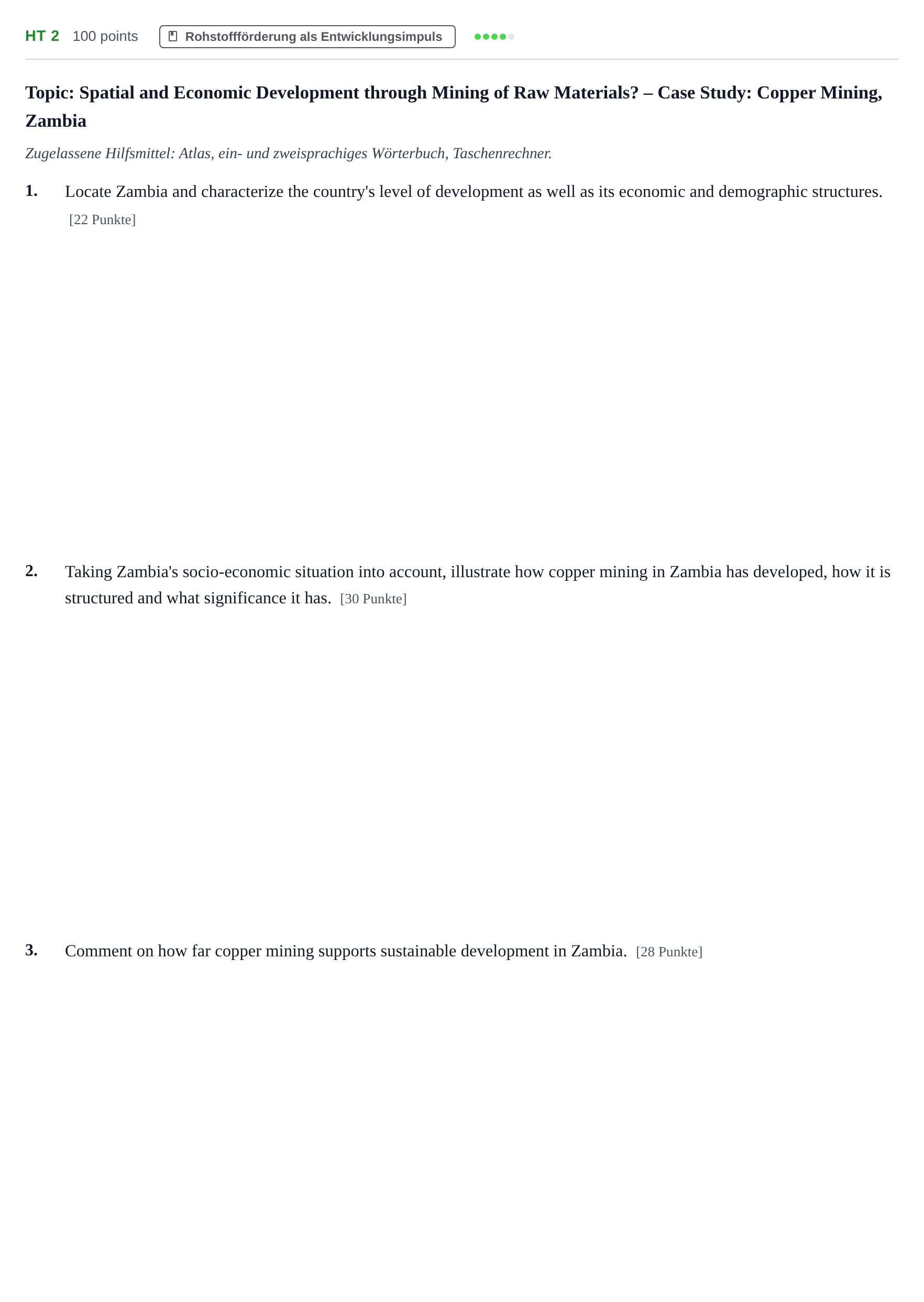 Aufgabenstellung: Aufgabe HT 2 · Abitur NRW Geographie GK · Haupttermin · bilingual Englisch 2023