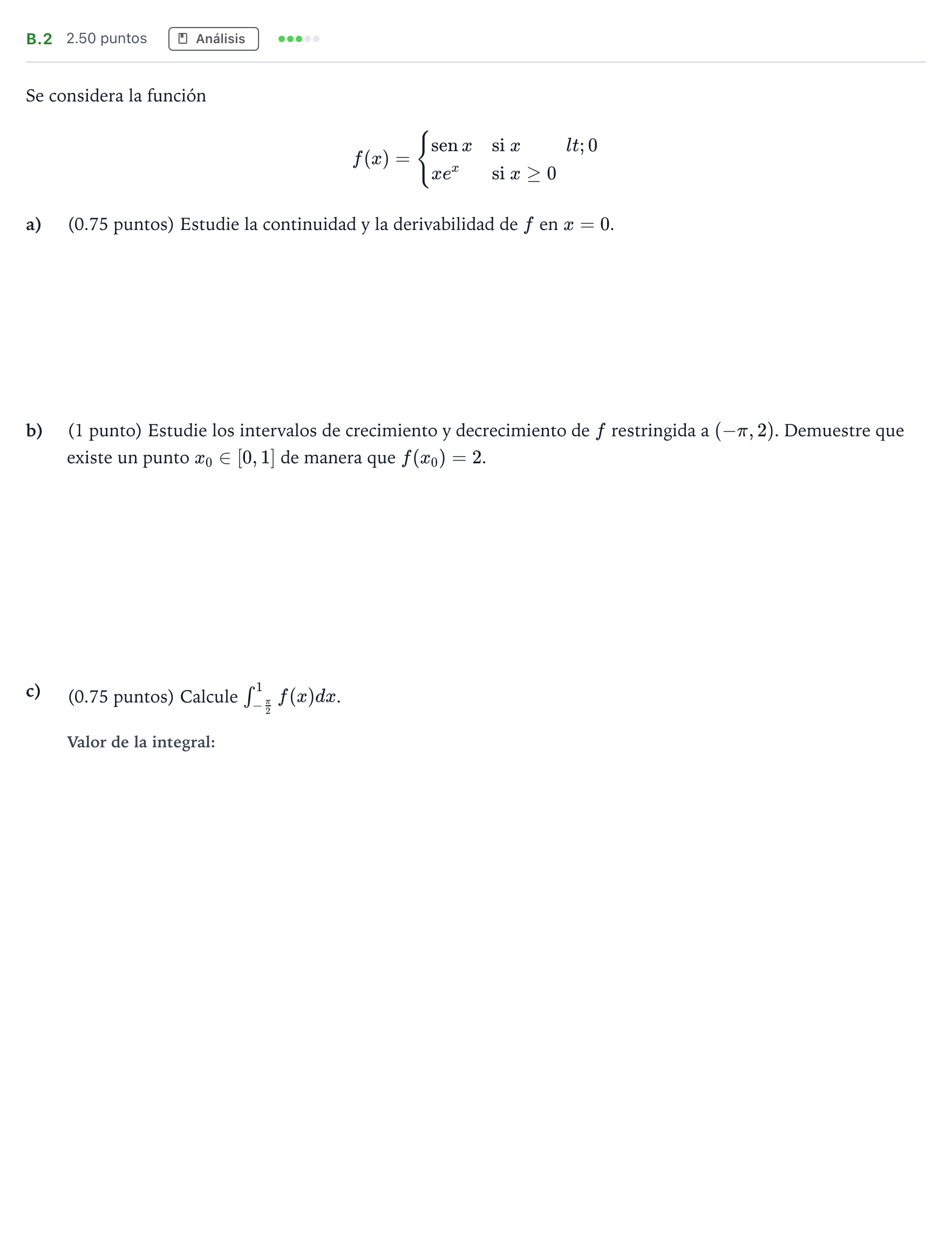 Enunciado: Ejercicio B.2 · Matemáticas II PAU Madrid Ordinaria 2021