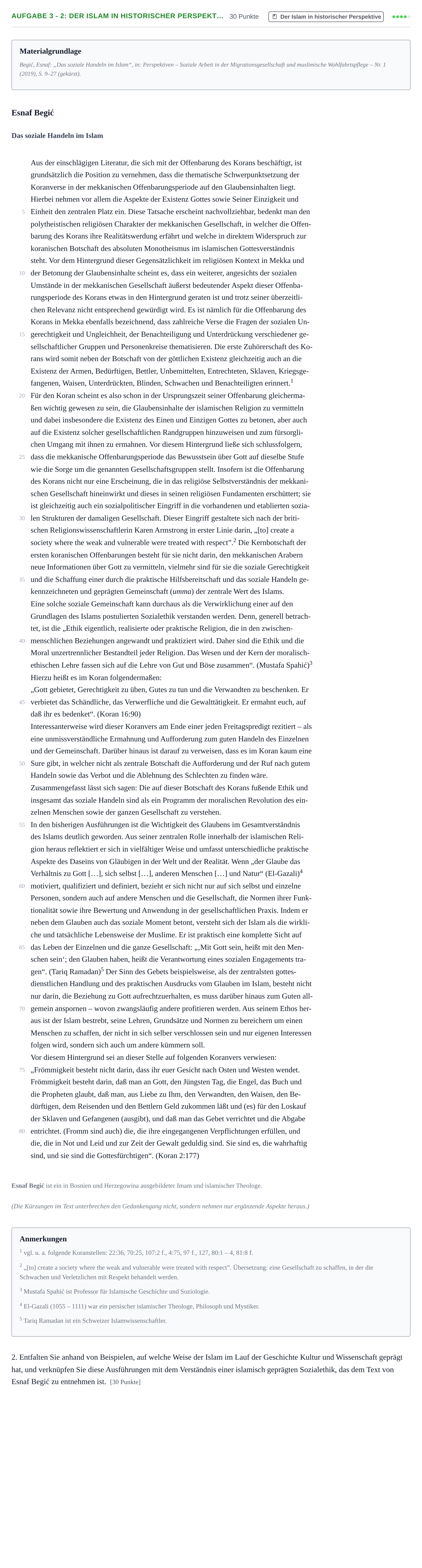Aufgabenstellung: Aufgabe 3 - 2: Der Islam in historischer Perspekt… · Abitur NRW Islamischer Religionsunterricht GK · Haupttermin 2023