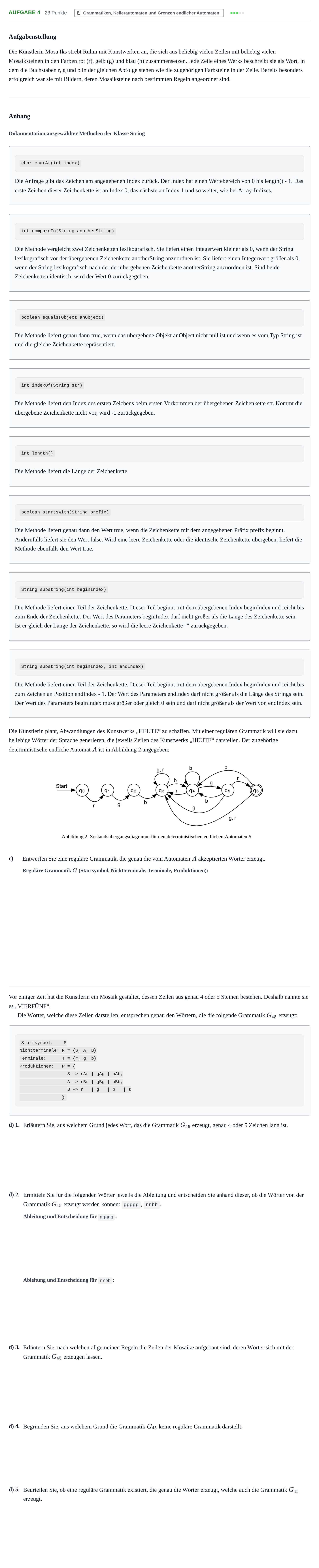 Aufgabenstellung: Aufgabe 4 - Grammatiken, Kellerautomaten und Gren… · Abitur NRW Informatik GK · Nachtermin 2021