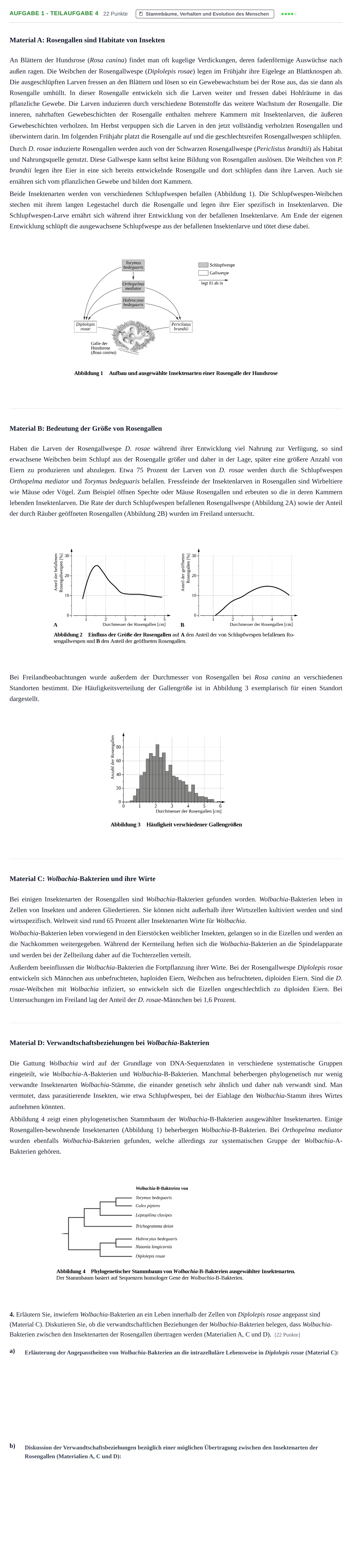 Aufgabenstellung: Aufgabe 1 - Teilaufgabe 4 · Abitur NRW Biologie LK · Nachtermin · Weiterbildungskolleg 2021
