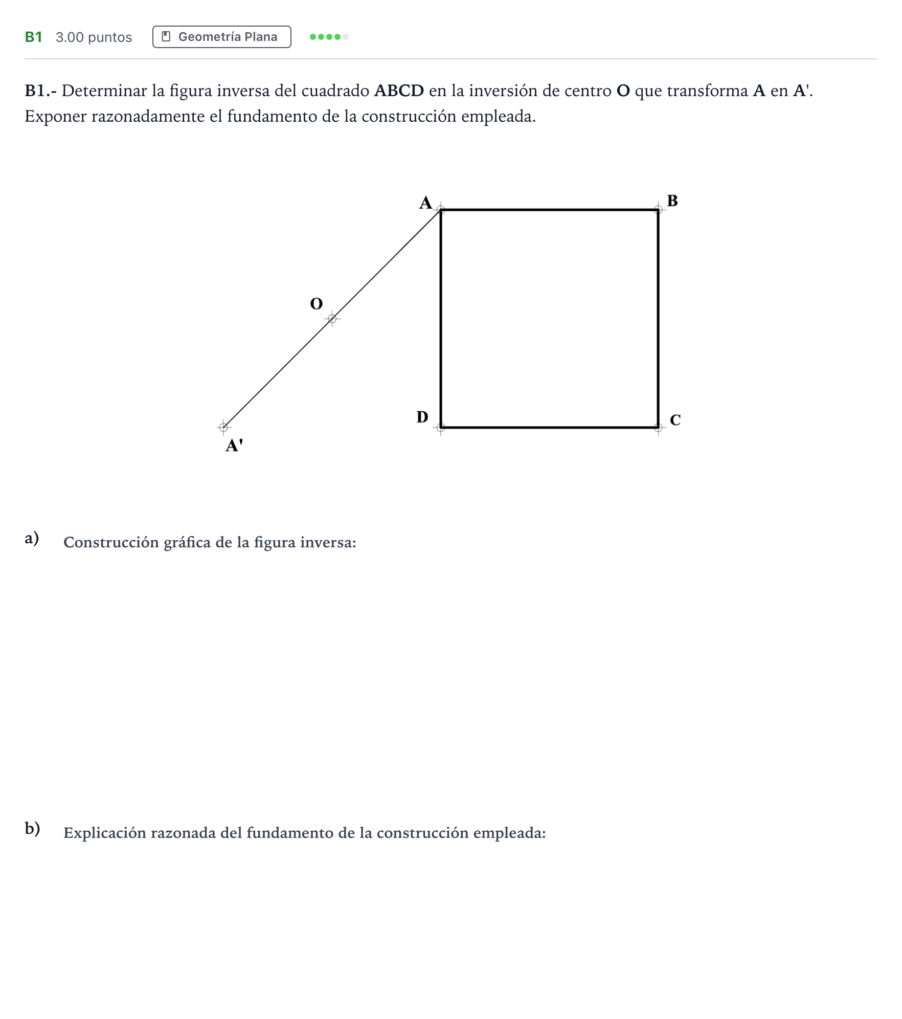 Enunciado: Ejercicio B1 · Dibujo técnico II PAU Madrid Extraordinaria 2021
