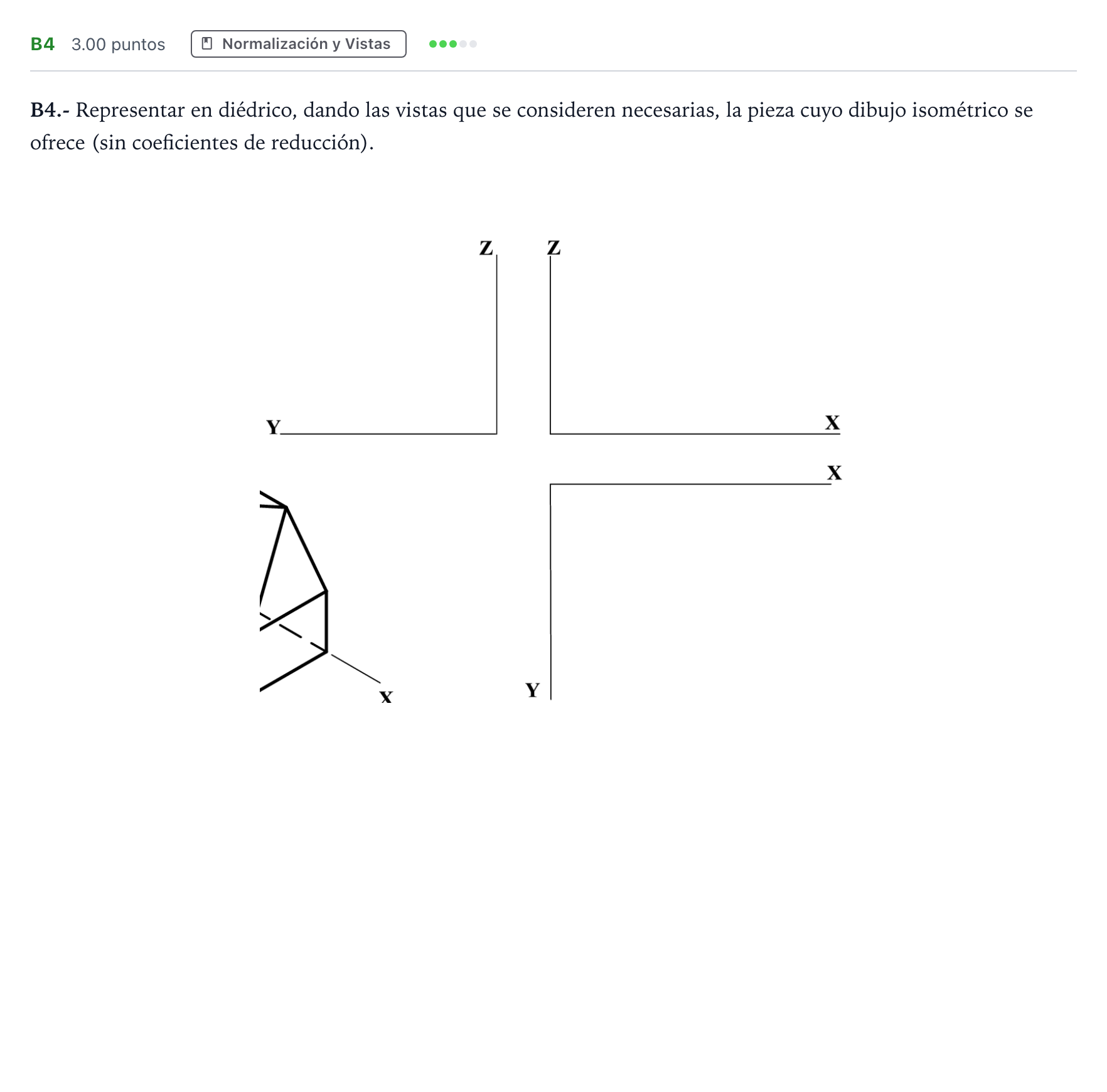 Enunciado: Ejercicio B4 · Dibujo técnico II PAU Madrid Extraordinaria 2021
