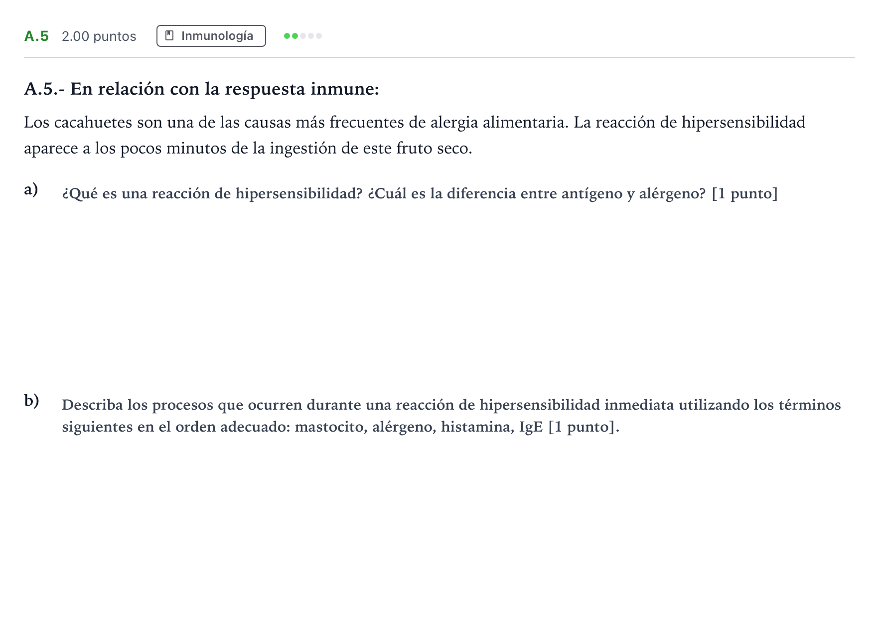 Enunciado: Ejercicio A.5 · Biología PAU Madrid Extraordinaria 2021