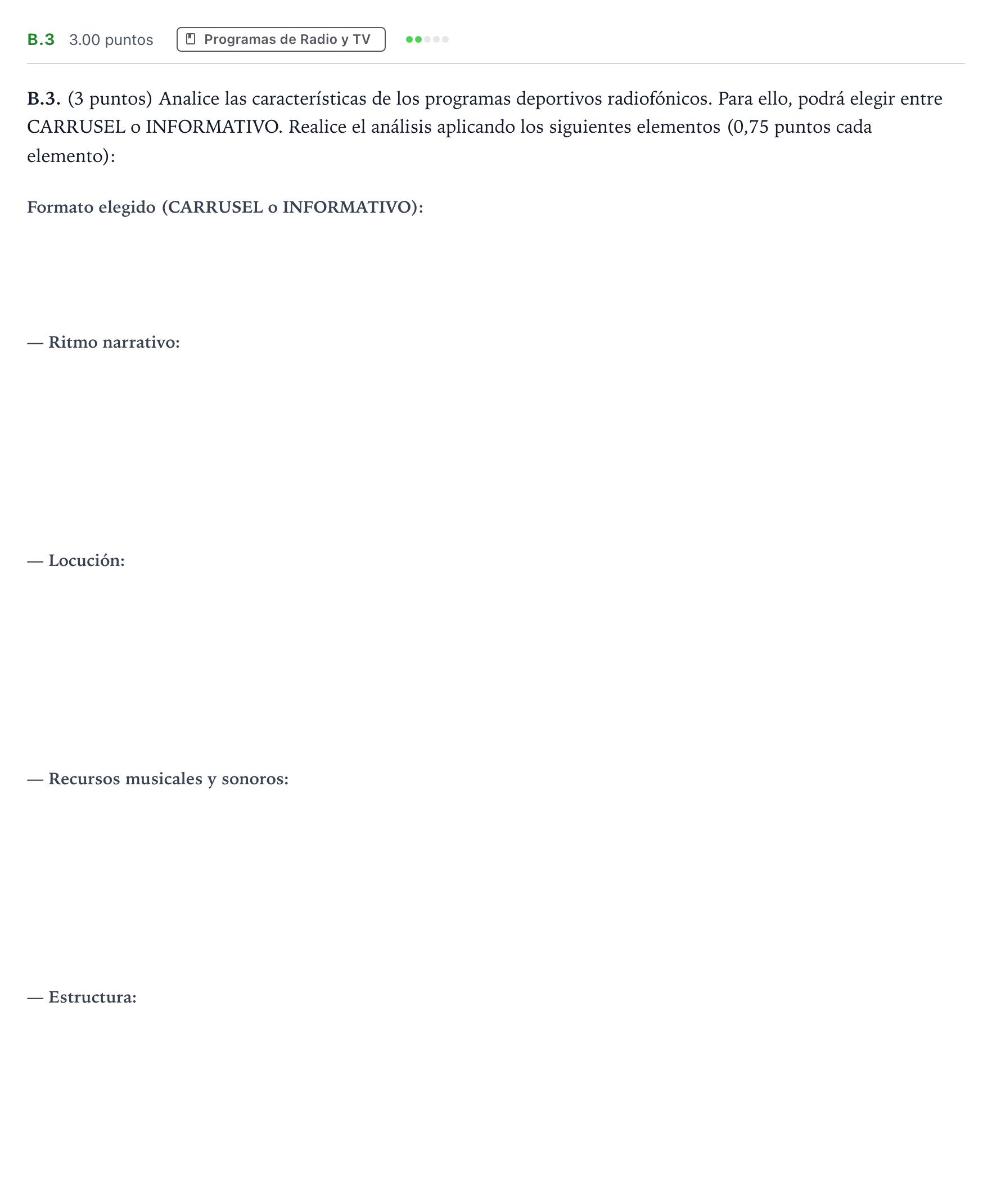Enunciado: Ejercicio B.3 · Cultura Audiovisual II PAU Madrid Ordinaria 2021
