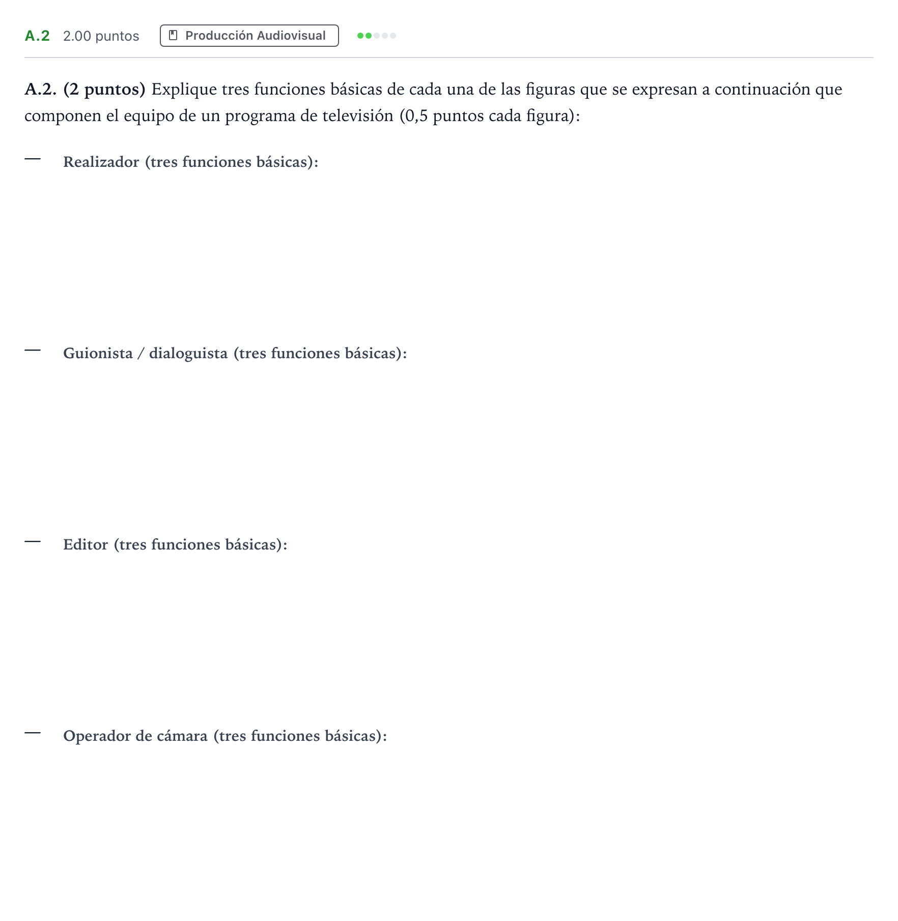 Enunciado: Ejercicio A.2 · Cultura Audiovisual II PAU Madrid Ordinaria Coincidencias 2021