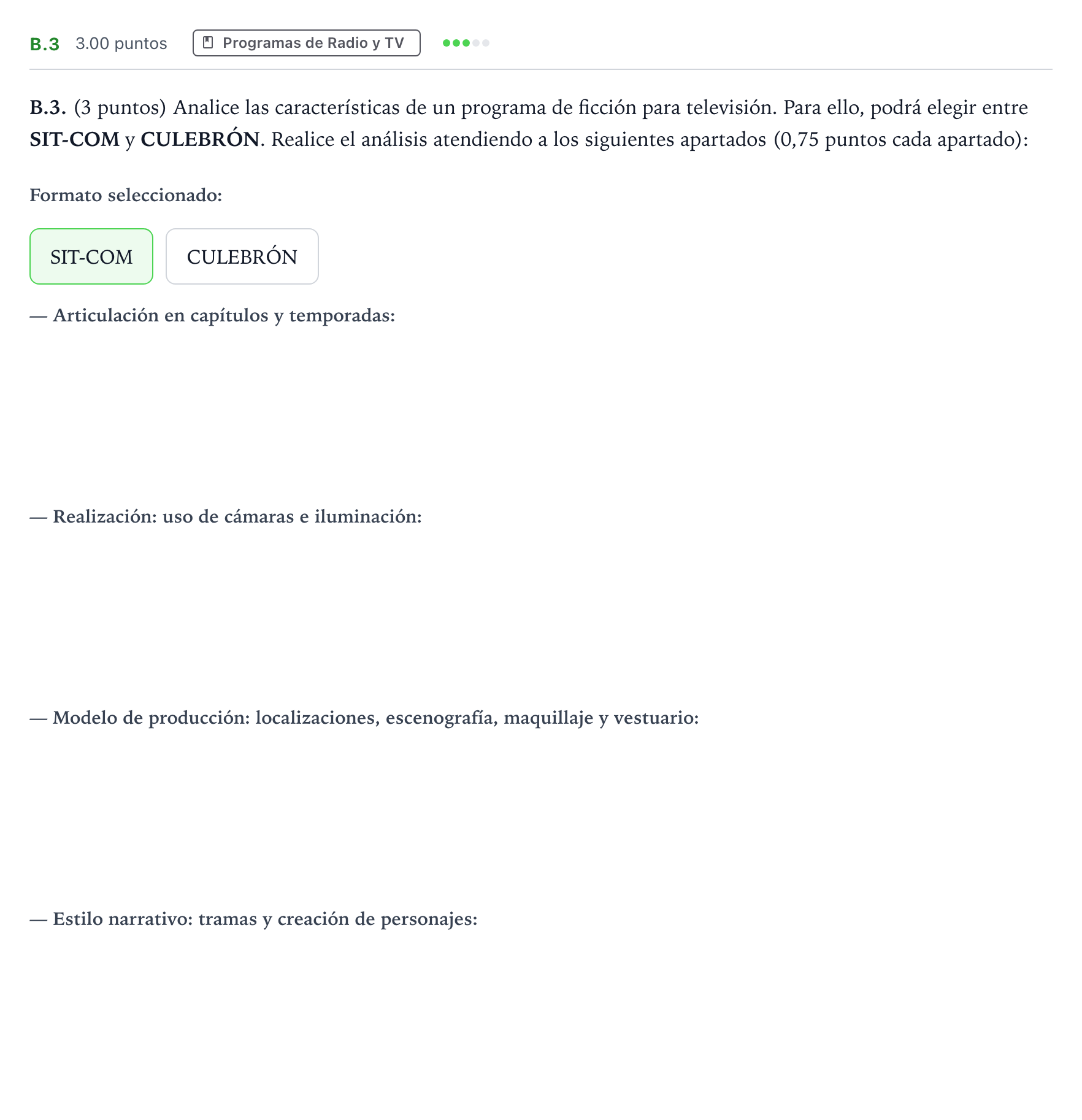 Enunciado: Ejercicio B.3 · Cultura Audiovisual II PAU Madrid Ordinaria Coincidencias 2021