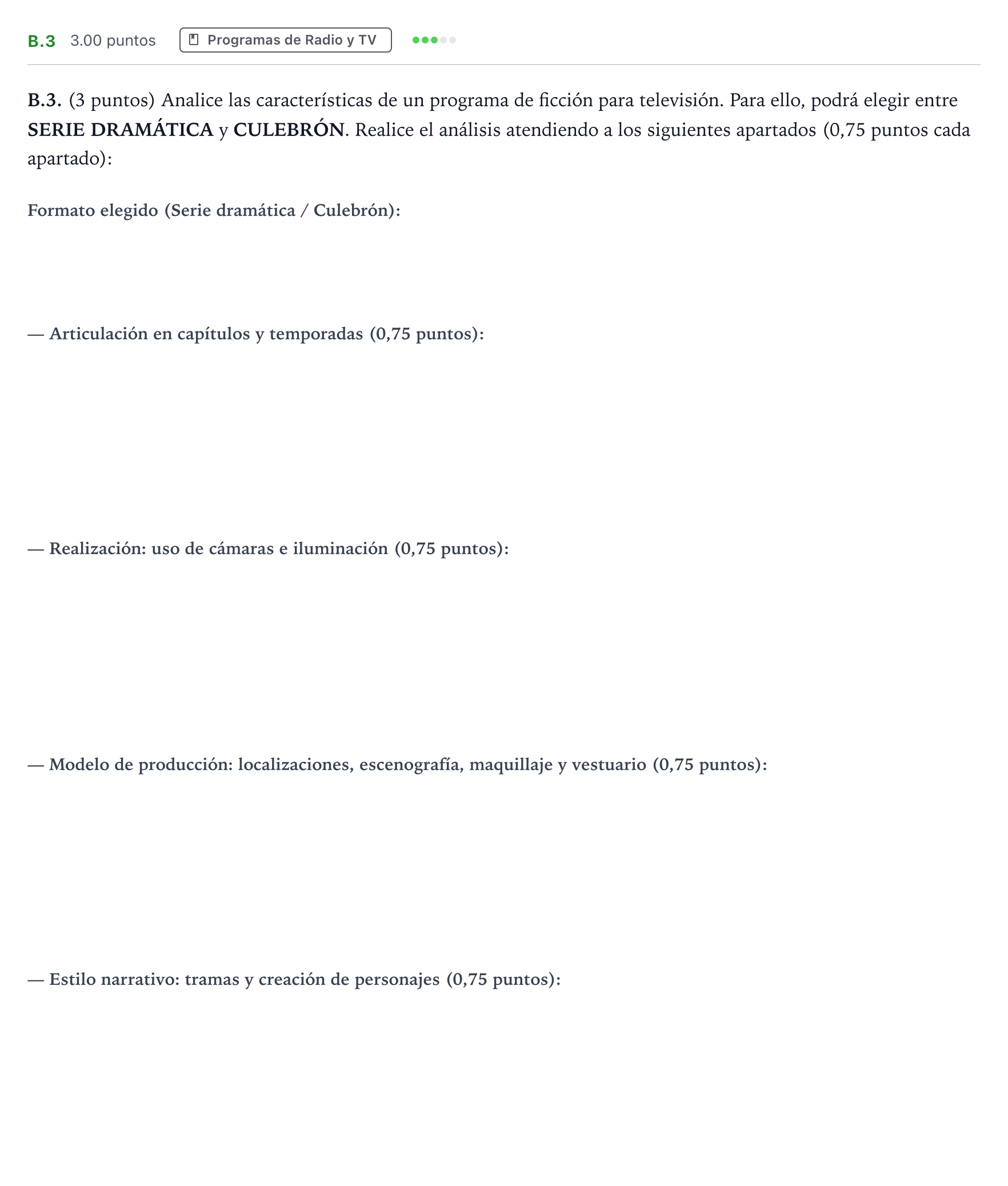 Enunciado: Ejercicio B.3 · Cultura Audiovisual II PAU Madrid Extraordinaria 2021