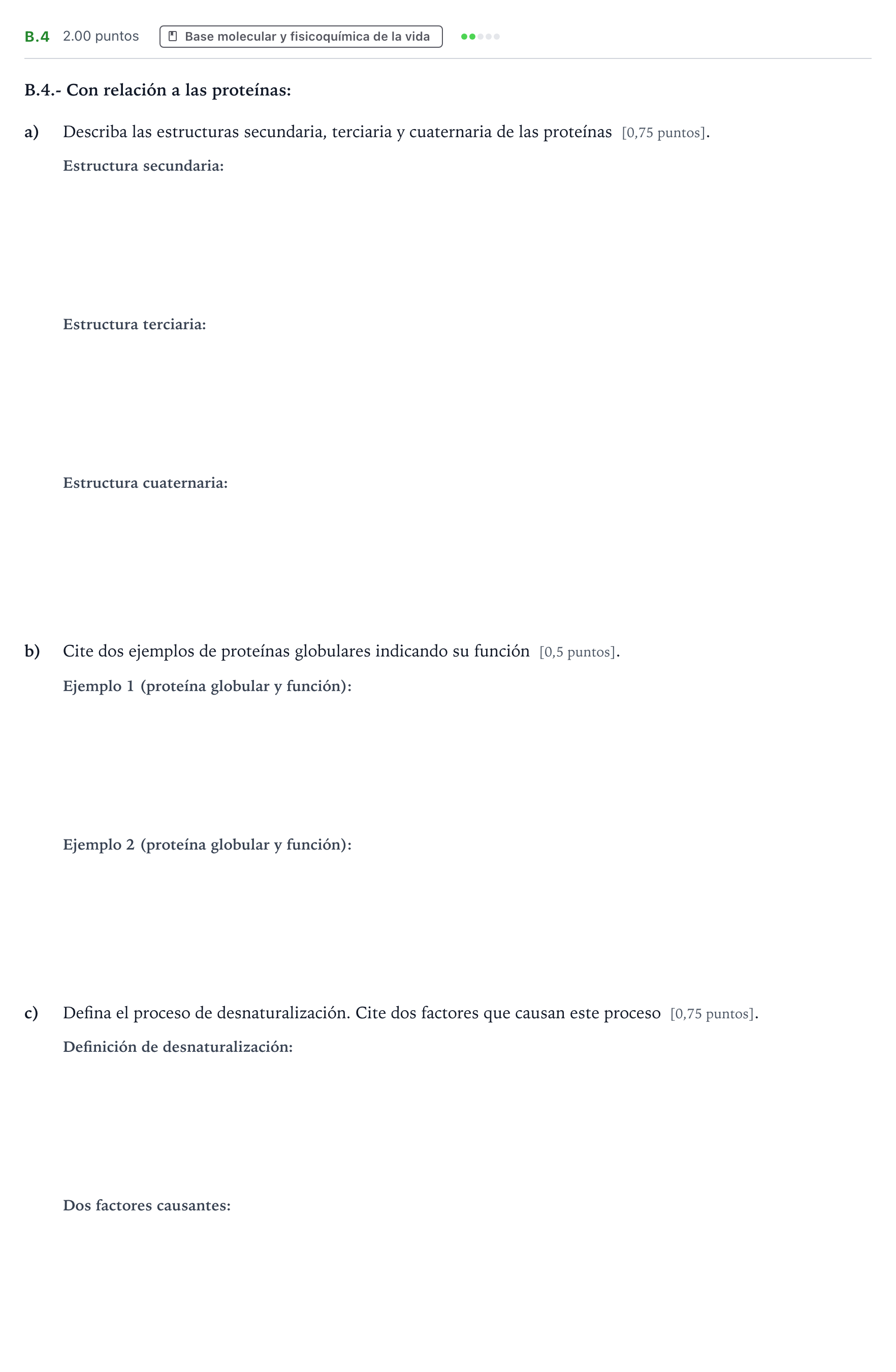 Enunciado: Ejercicio B.4 · Biología PAU Madrid Modelo 2021