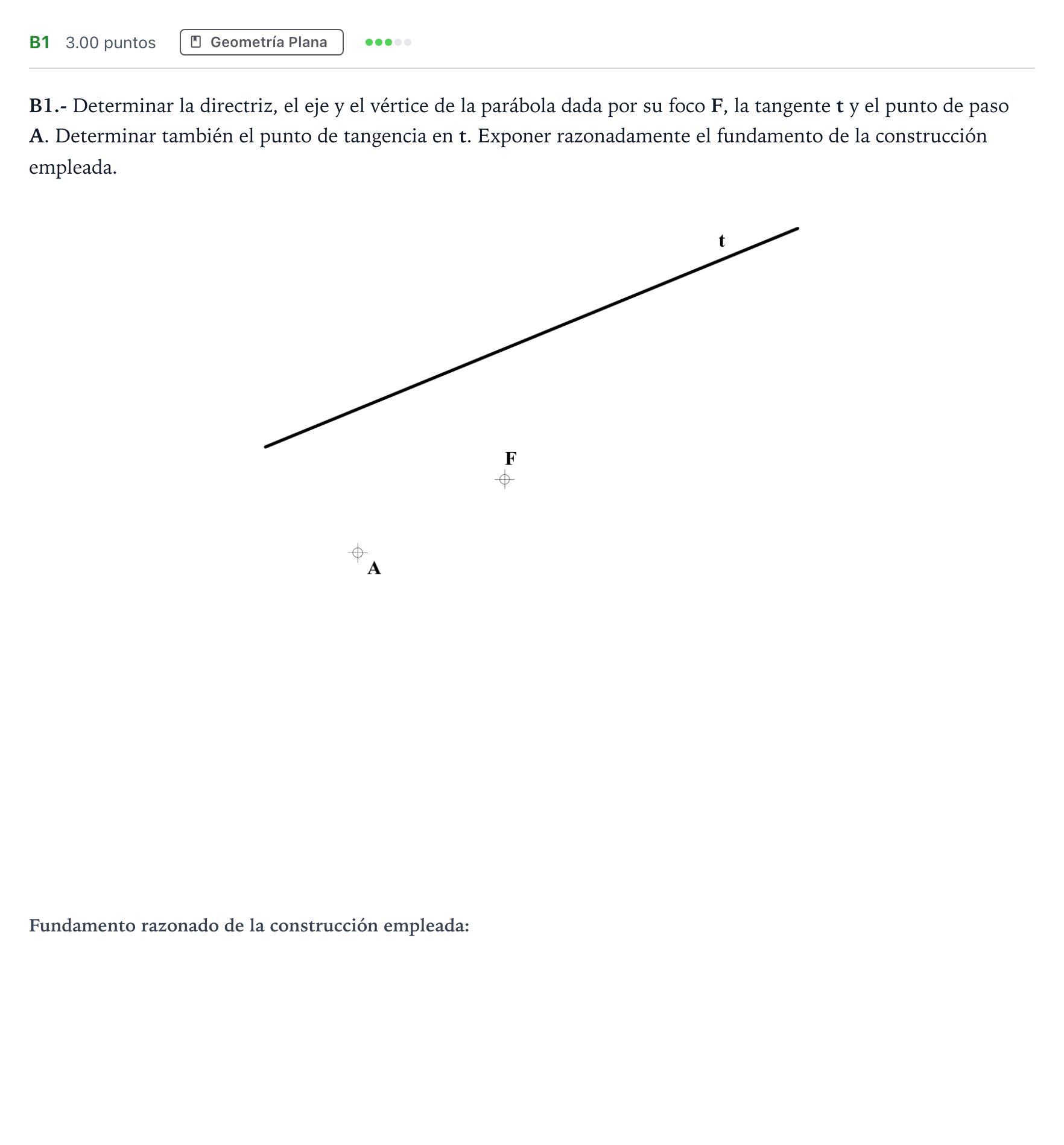 Enunciado: Ejercicio B1 · Dibujo técnico II PAU Madrid Modelo 2021