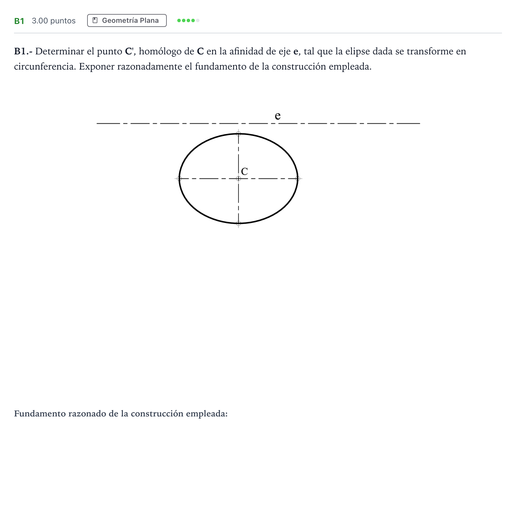 Enunciado: Ejercicio B1 · Dibujo técnico II PAU Madrid Ordinaria 2021