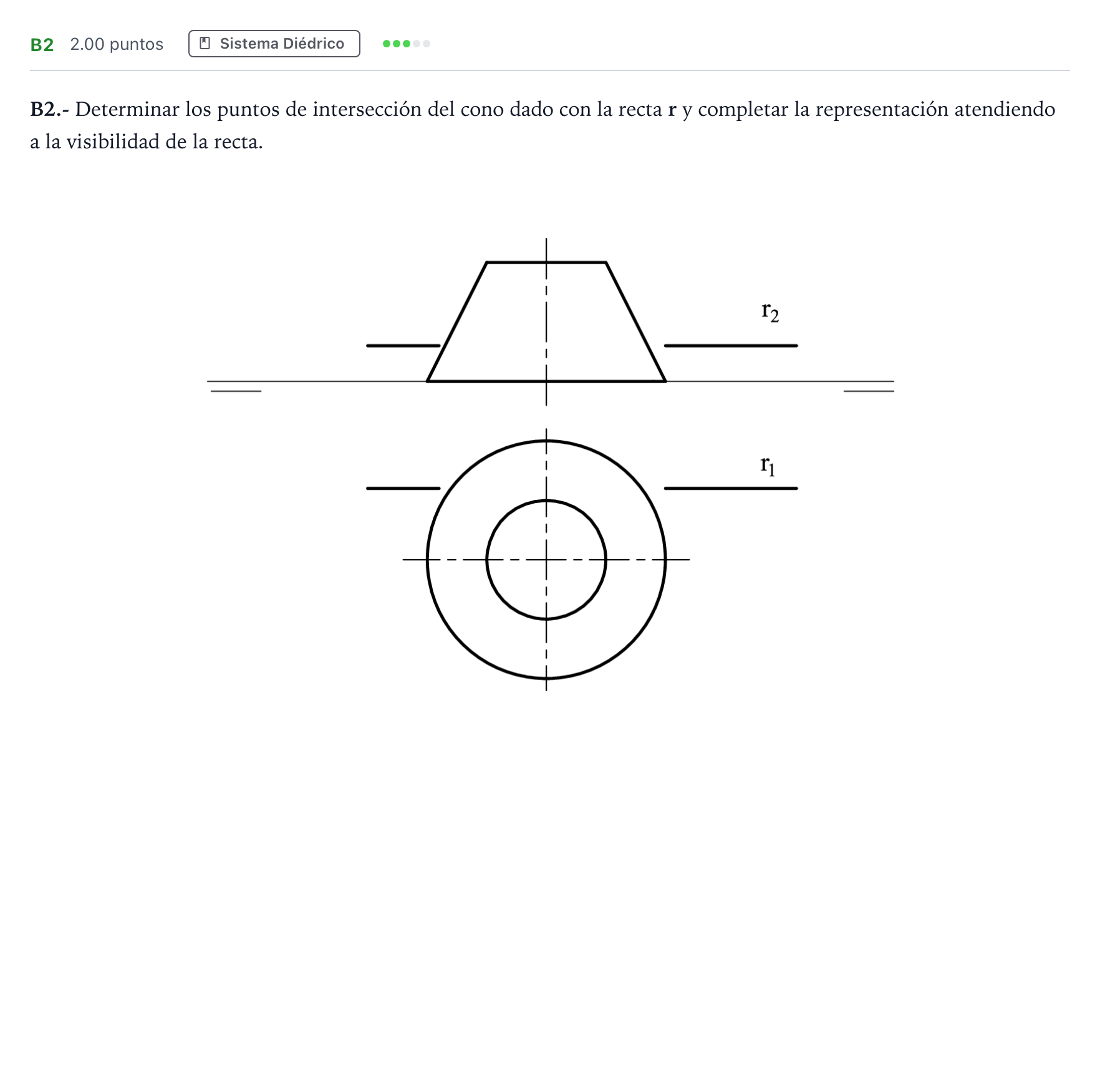 Enunciado: Ejercicio B2 · Dibujo técnico II PAU Madrid Ordinaria 2021