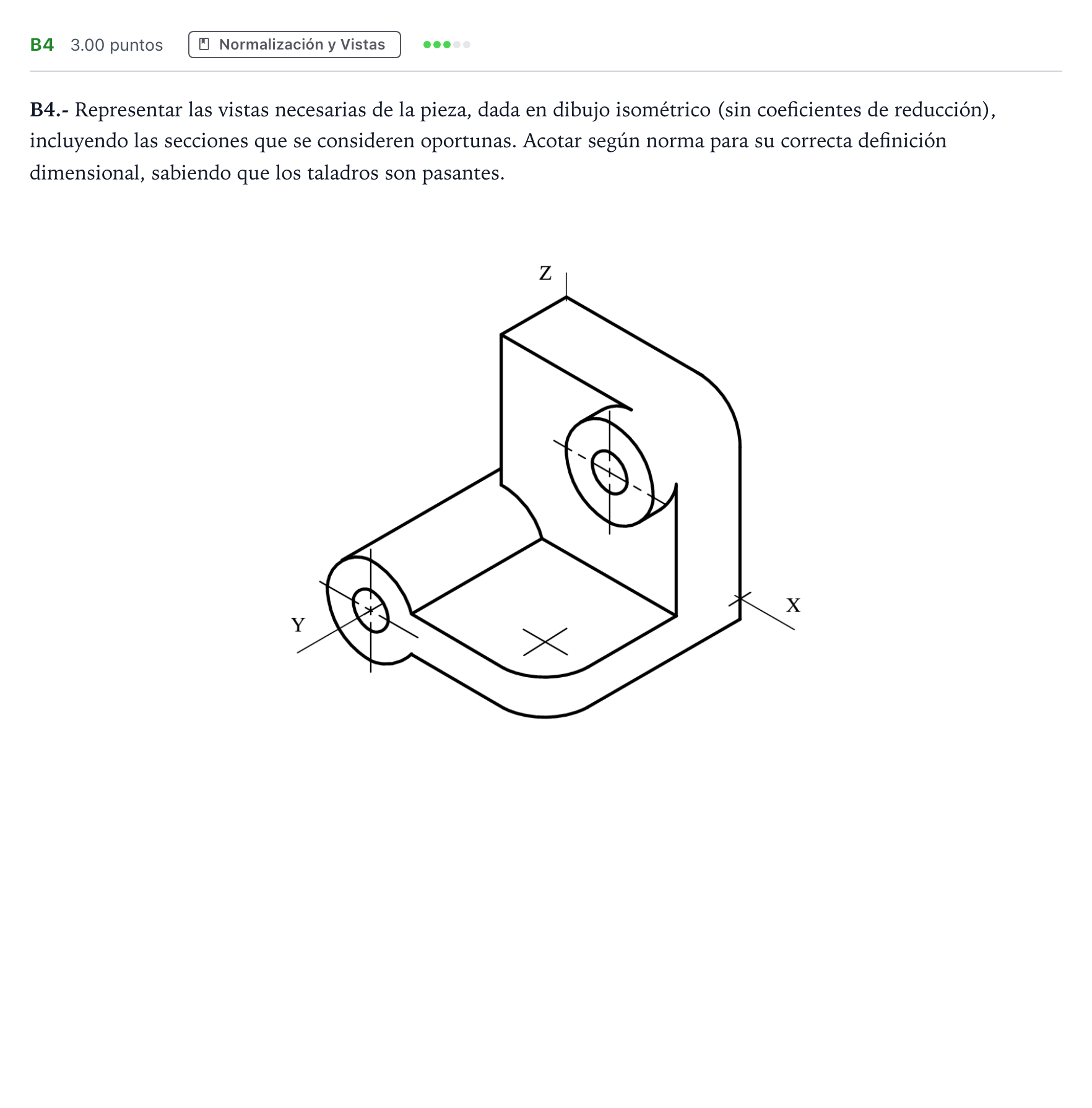 Enunciado: Ejercicio B4 · Dibujo técnico II PAU Madrid Ordinaria 2021