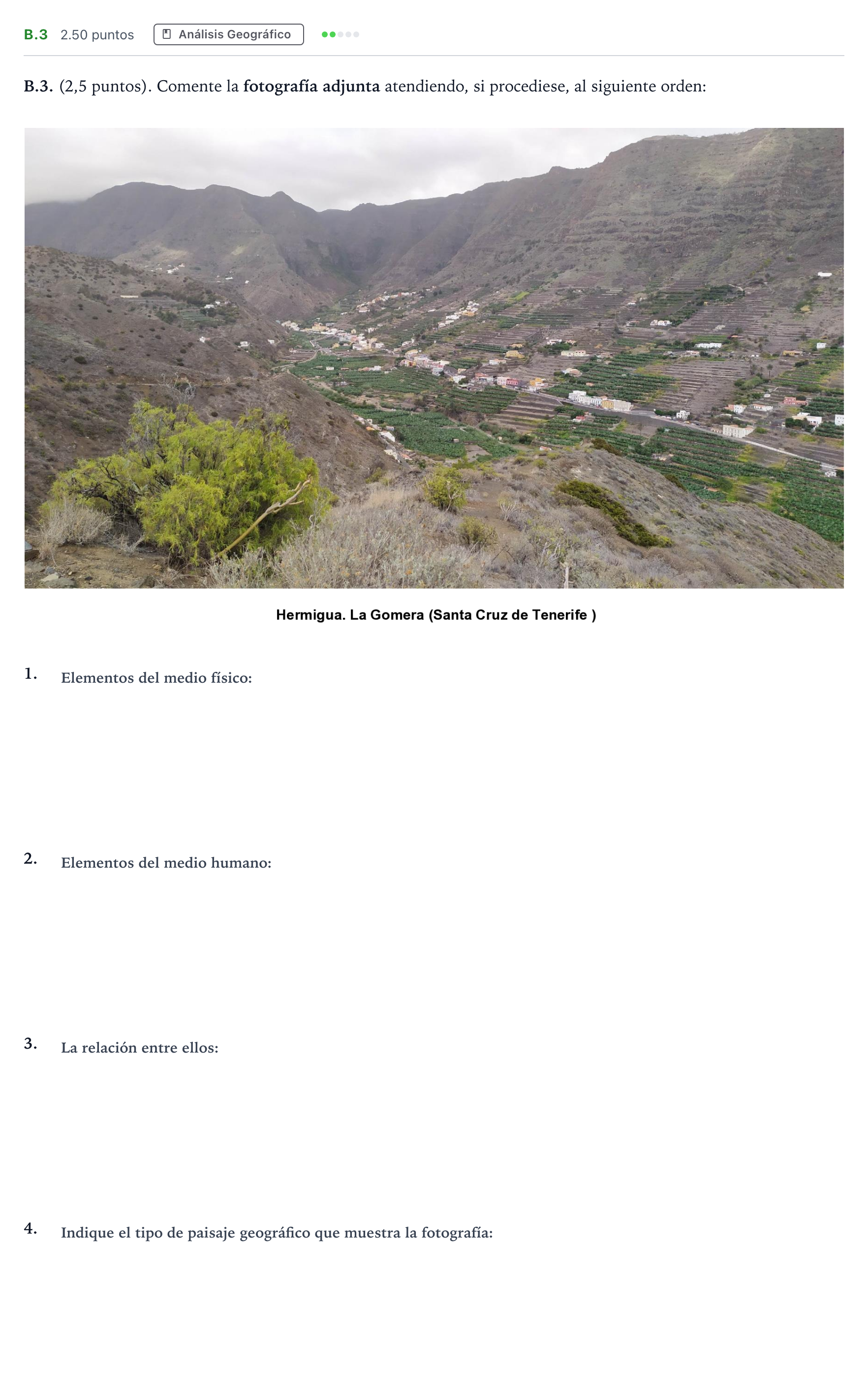 Enunciado: Ejercicio B.3 · Geografía PAU Madrid Extraordinaria 2021